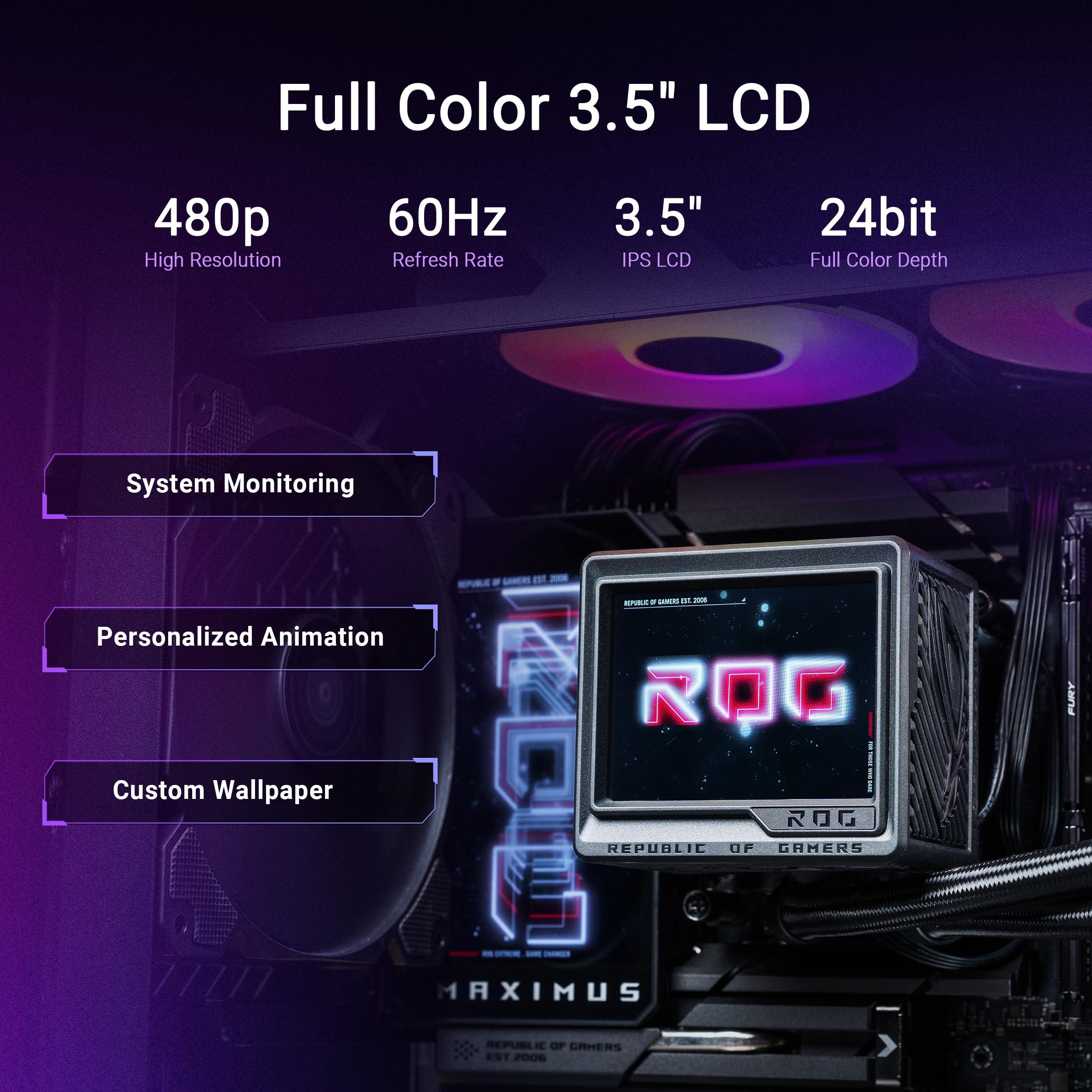 ASUS ROG RYUJIN III 360 ARGB EXTREME all-in-one AIO CPU liquid cooler, AMD Ryzen 9000 & Intel® Core™ Ultra Ready, Asetek Gen8 V2 pump; high airflow static pressure magnetic fans; customizable 3.5" LCD - Image 5