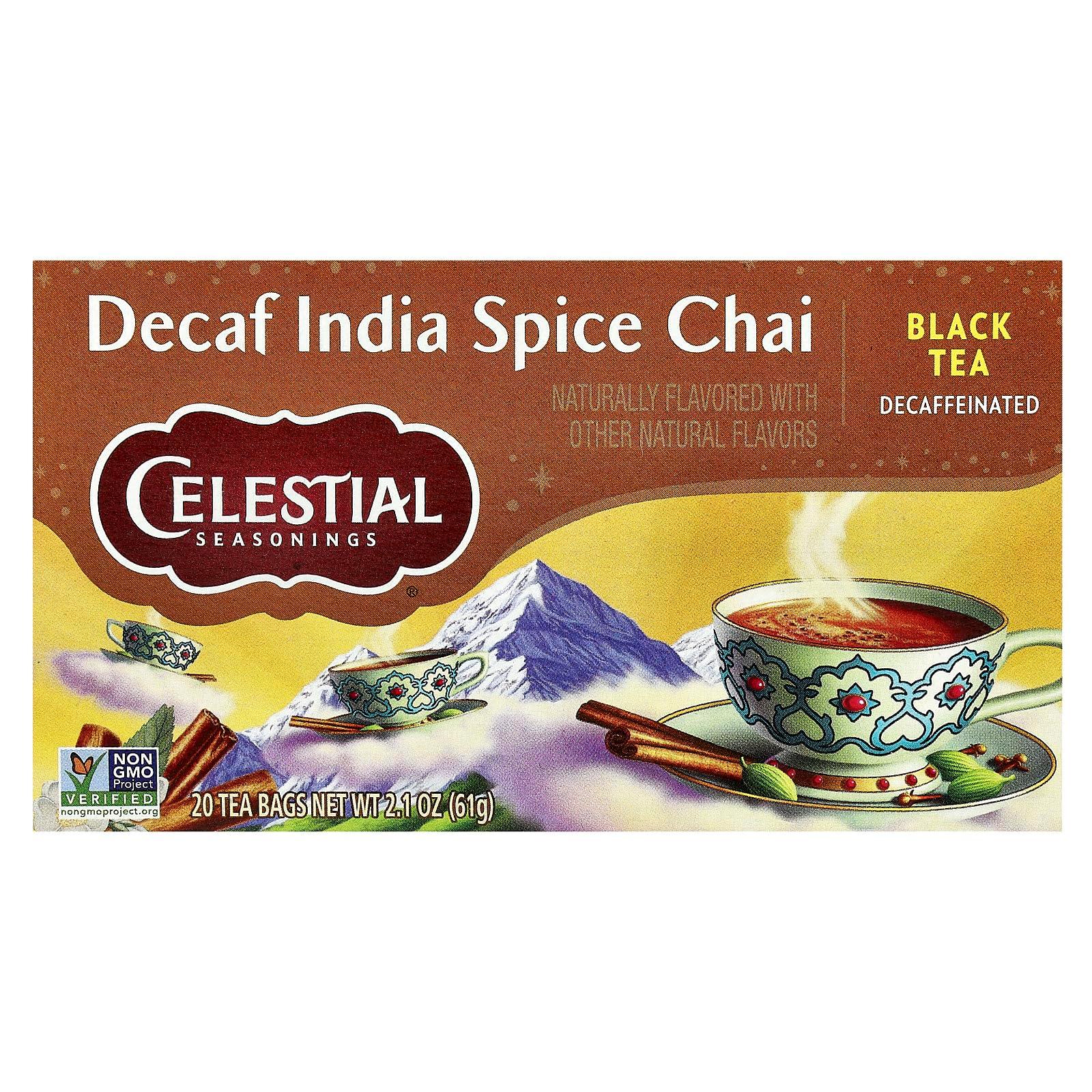 Celestial Seasonings 664599 Celestial Seasonings Decaffeinated Black Tea India Spice Chai - 20 Tea Bags
