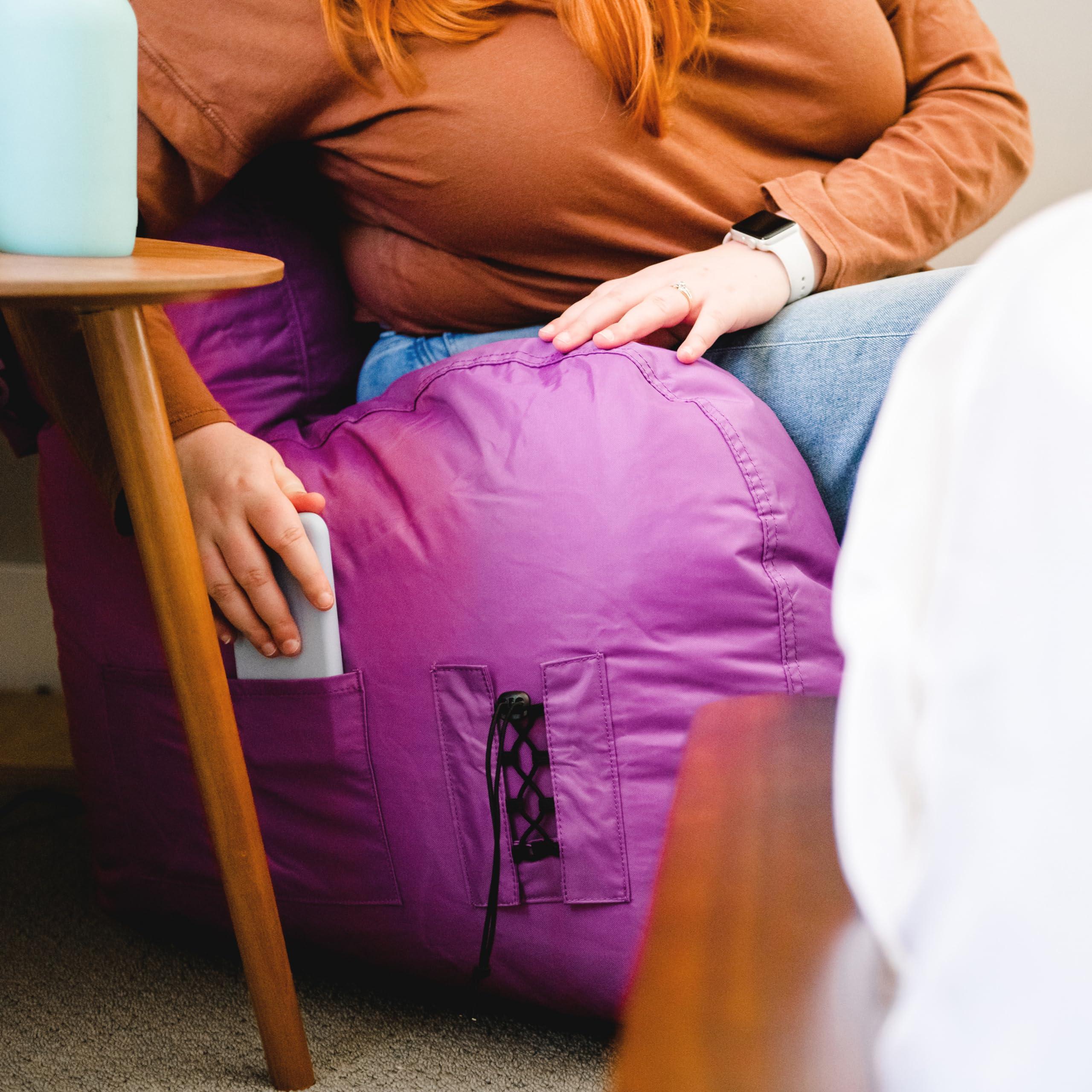Big Joe Dorm Bean Bag Chair with Drink Holder and Pocket, Radiant Orchid Smartmax, Durable Polyester Nylon Blend, 3 feet - Image 6