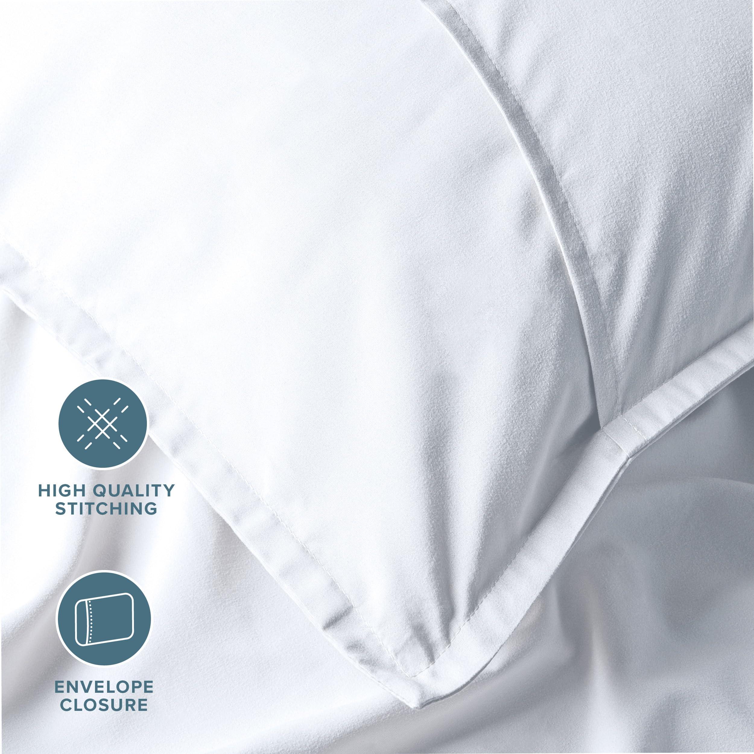 Bare Home Standard Pillow Sham Covers - Set of 2 - Premium 1800 Ultra-Soft Microfiber - Double Brushed - Stain & Fade Resistant - Bed Pillow Shams - Pillows Not Included (Set of 2, White) - Image 6