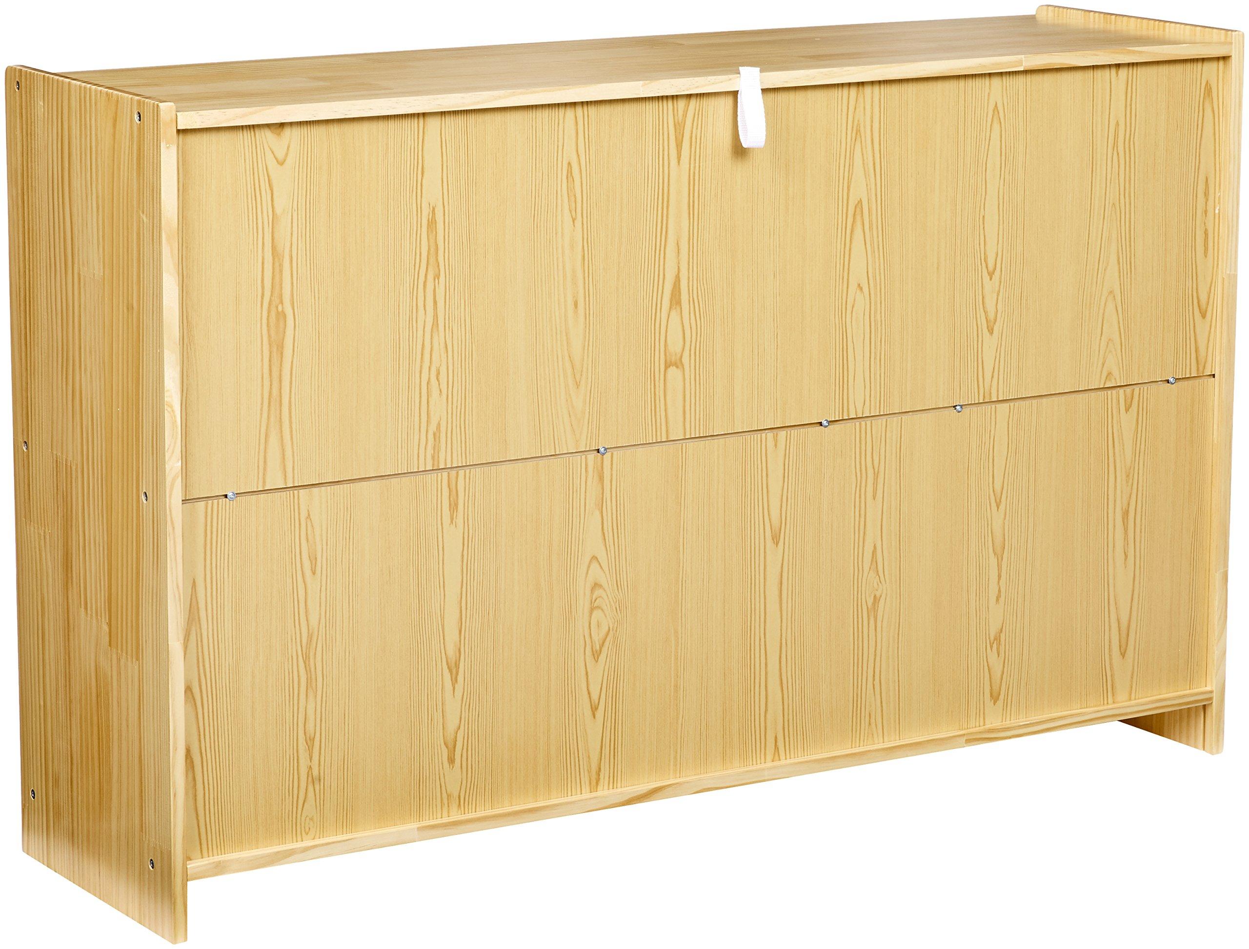 Amazon Basics 8-Compartment Backpack Wooden Storage Cabinet, Solid Pine Wood, 13" D x 48" W x 30" H, Bookshelf, Display Shelf,Toy storage, Natural - Image 5