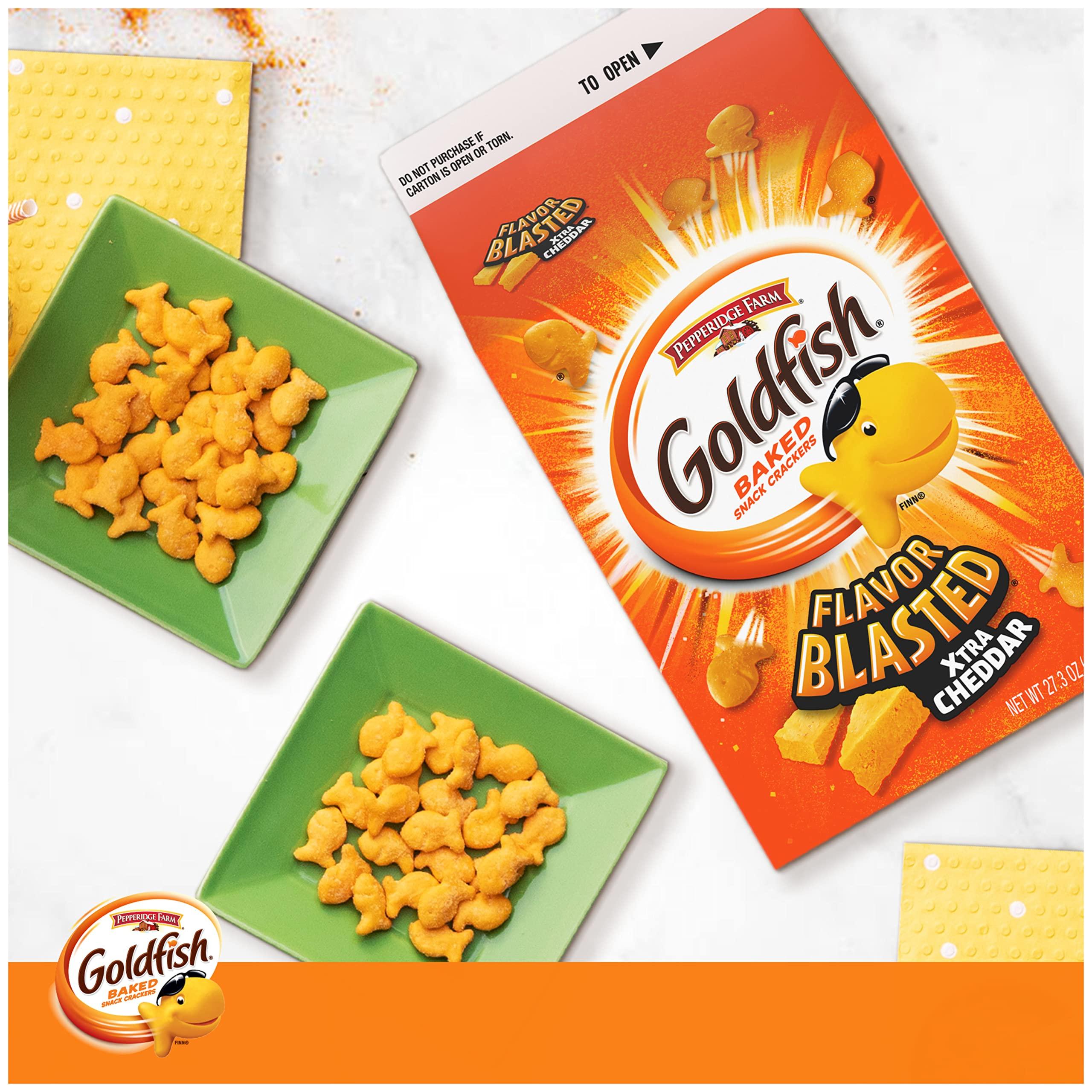 Goldfish Flavor Blasted Xtra Cheddar Cheese Crackers, 27.3 oz Carton - Image 5