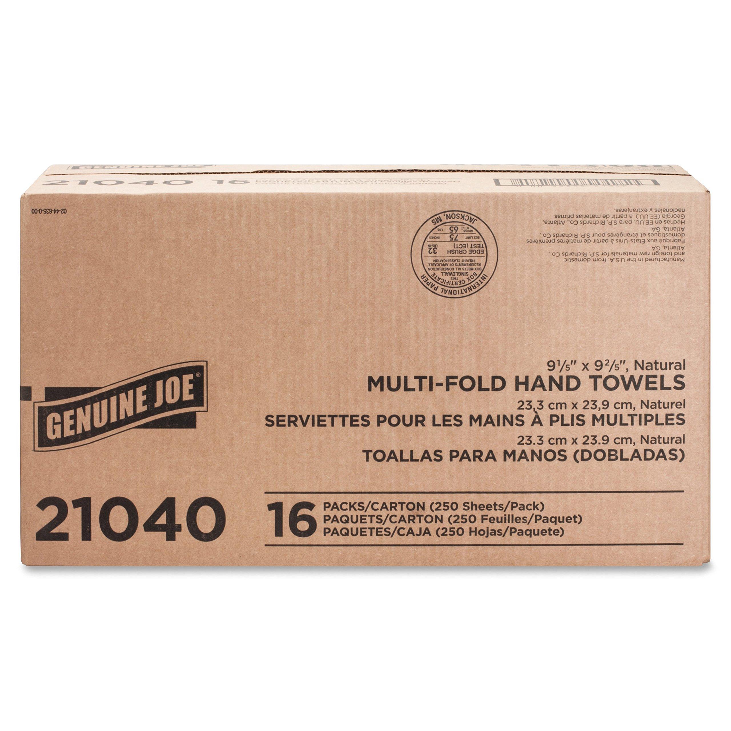 Genuine Joe GJO21040 Multifold Natural Towels, 9.25" x 9.40",Packaging may vary, Pack of 4000 - Image 6