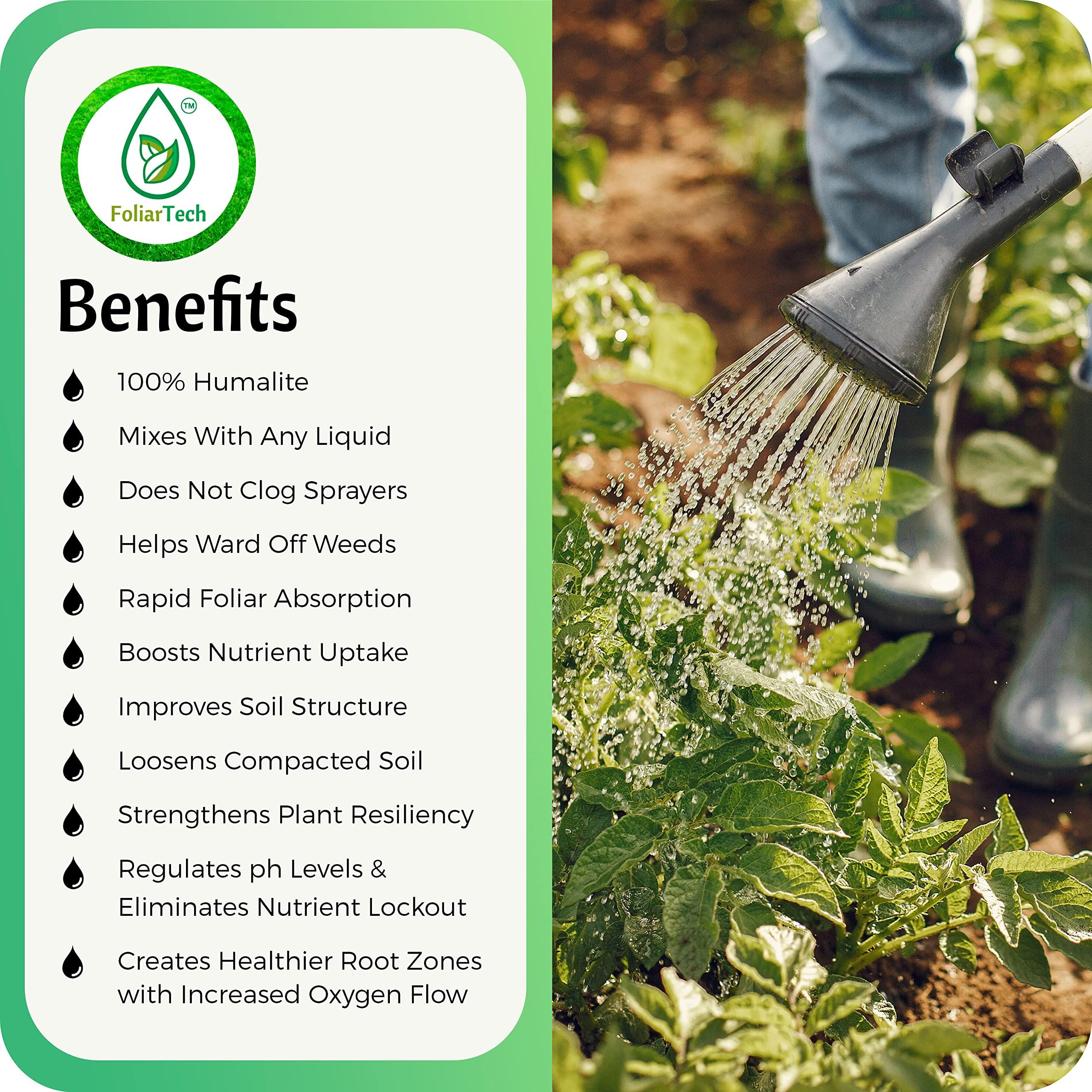 Humic Acid Organic Lawn Fertilizer - Fulvic Humic Mineral Blend for Trees, Shrubs, Ornamentals, Vegetables & Crops - Enhancer & Garden Soil Conditioner by FoliarTech, 1.1 Gallons - Image 5