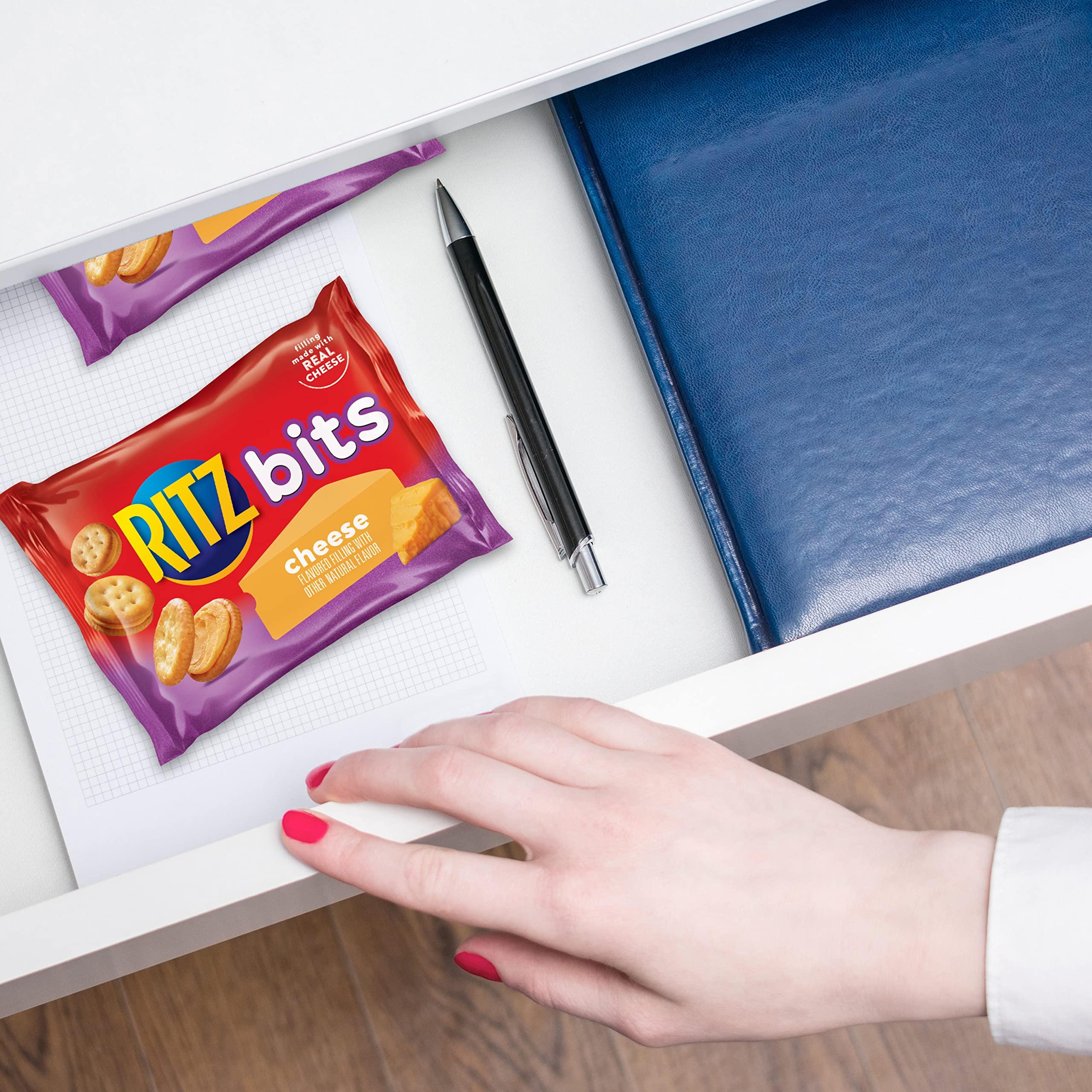 RITZ Bits Cheese and RITZ Bits Peanut Butter Sandwich Crackers Variety Pack, Lunch Snacks, 20 Snack Packs - Image 9