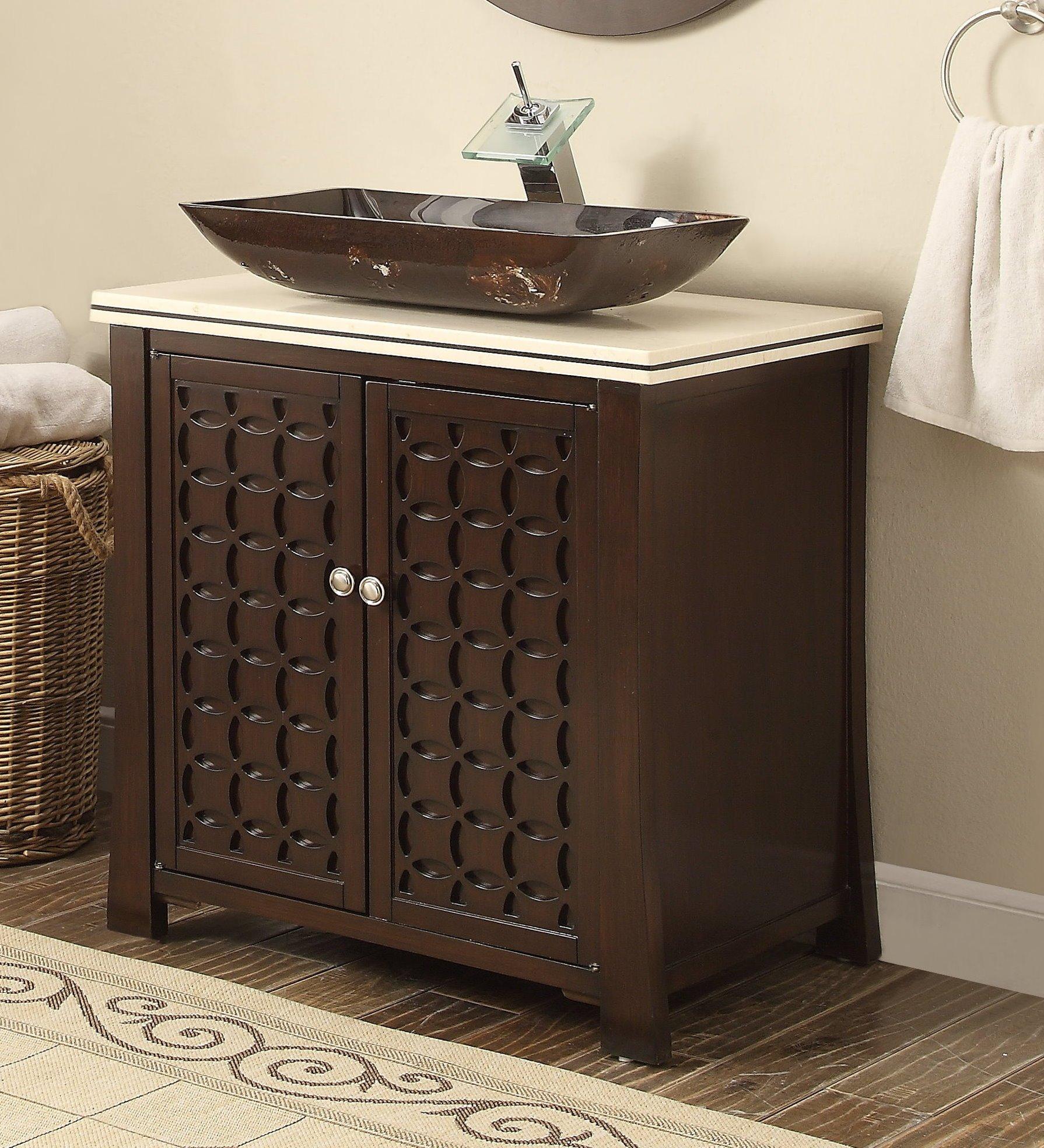 30" Giovanni Vessel Sink Bathroom Sink Vanity with Matching Mirror - Model # HF339A-MIR-FA - Image 2