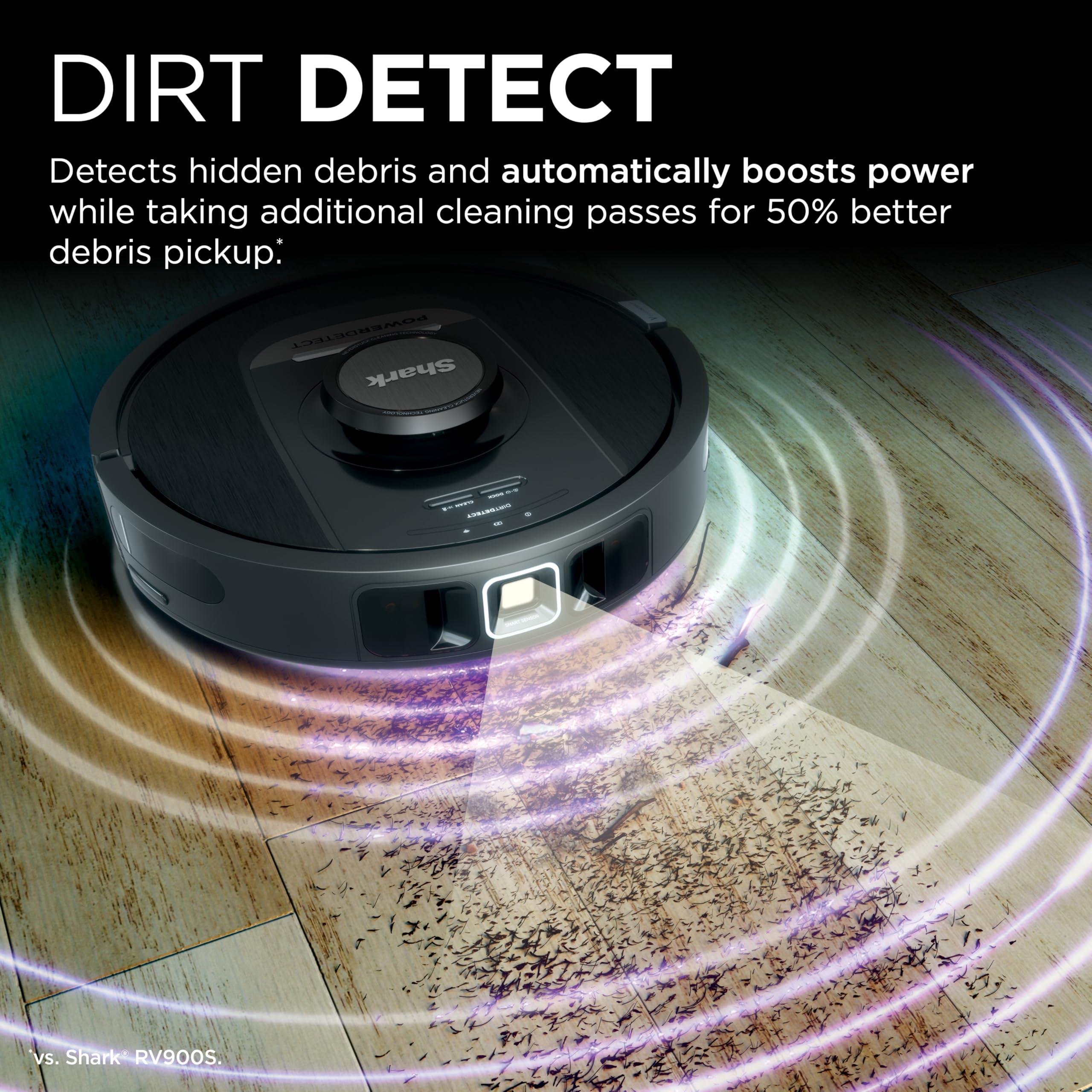 Shark PowerDetect Self-Empty Robot Vacuum with NeverStuck Technology, Auto Deep-Clean Carpets & Hardfloors, 30 Day Capacity HEPA Bagless Base, for Pet Hair, WiFi Black, AV2820S - Image 2