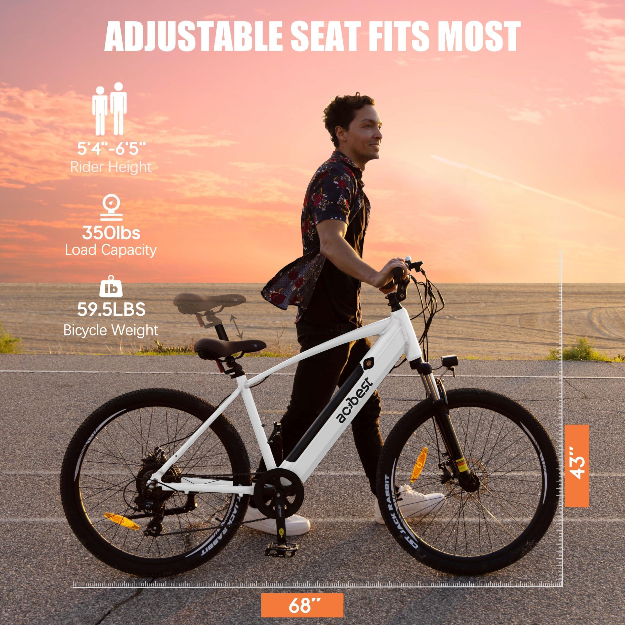 ACTBEST Core Electric Bike for Adults - Peak 1000W Brushless Motor Ebike, 468&500Wh Removable Built in Battery 26&27.5X2.1 Tire Step Over Bicycle with 7 Speed, Commute E Bikes - Image 6