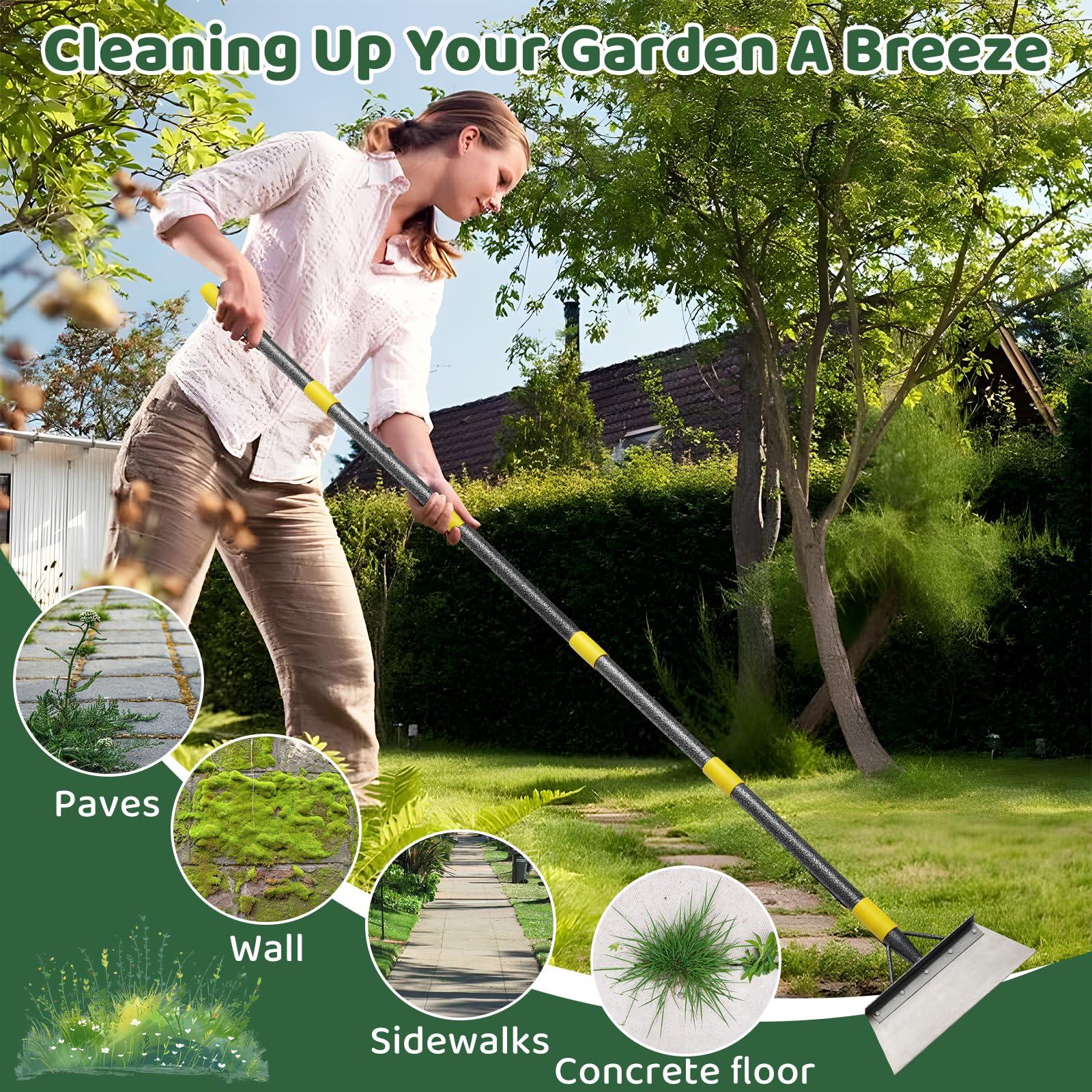 Garden Flat Shovel, Weeding Tool, 60 Inch Multifunctional Garden Cleaning Shovels, Heavy Duty Floor Scrapers Long Handle,Metal Weeding Scraper for Lawn Edging, Ice Scraper, Snow Shovel - Image 7