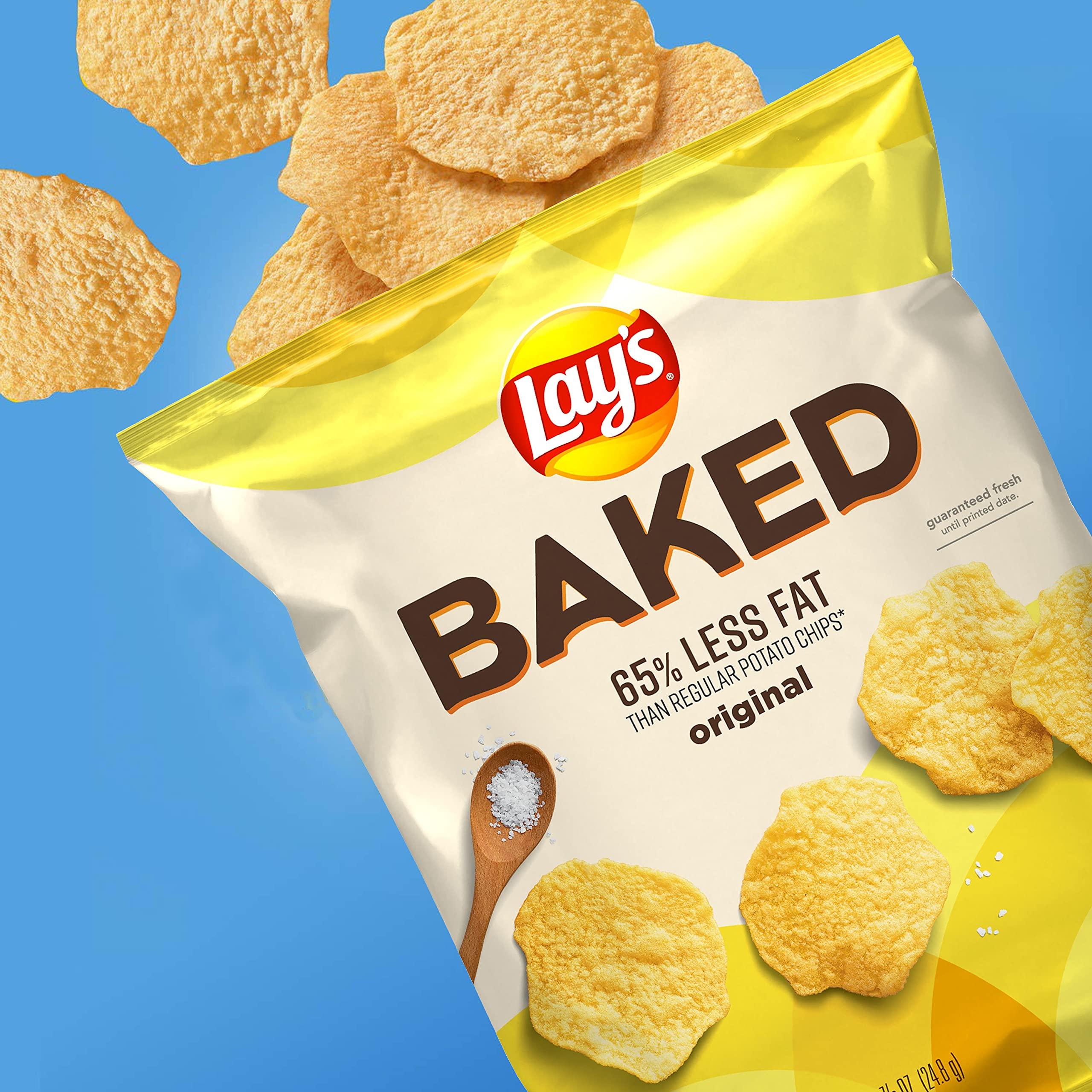 Frito Lay Baked Lay's Original Potato Chips, Gluten Free, 1.125 oz Bags, (64 Pack) - Image 4