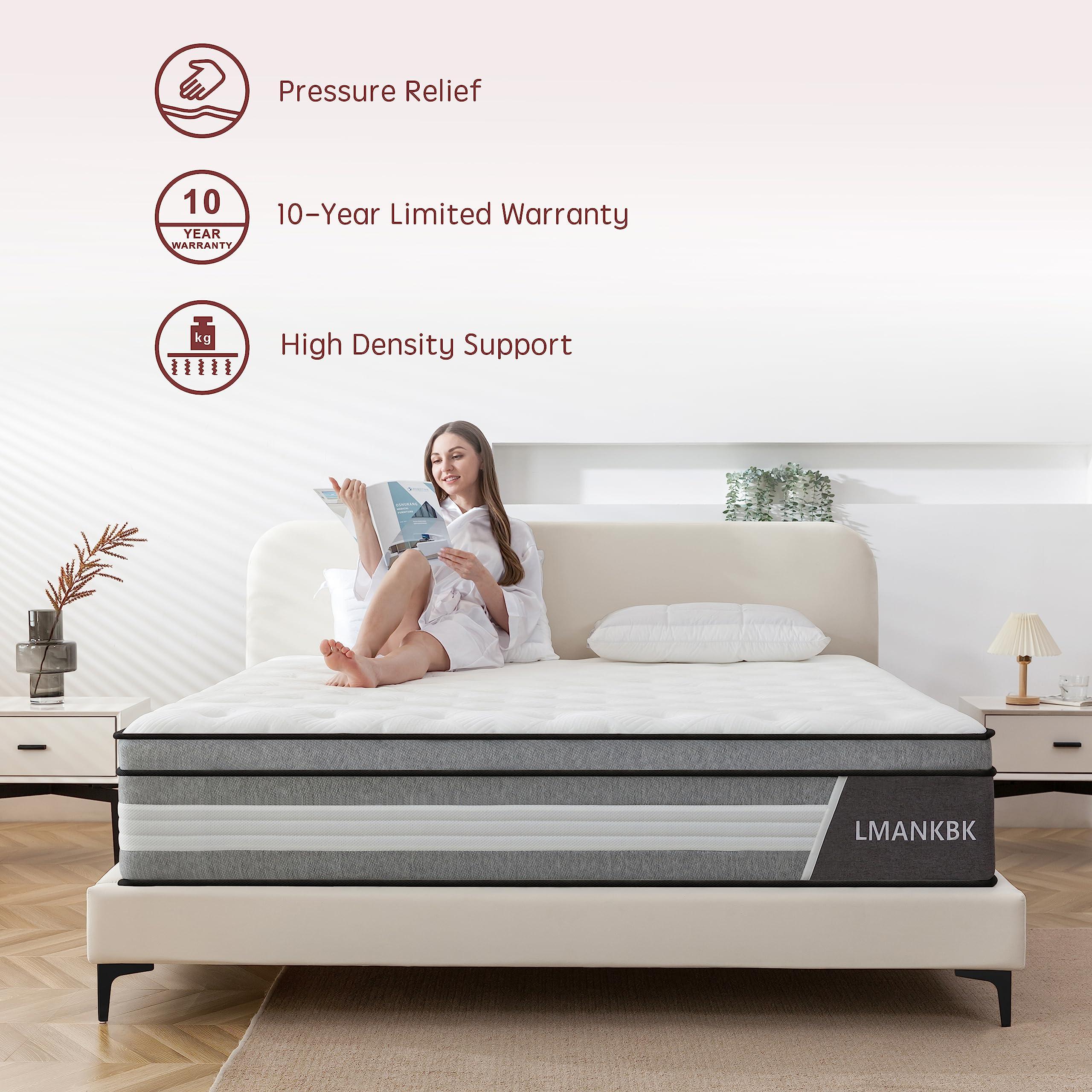 LMANKBK Queen mattress, 12 Inch Innerspring Hybrid Mattresses in a Box with Gel Memory Foam, Individually Wrapped Encased Coil Pocket Spring Mattress, Pressure Relief, Medium Firm Support, 60"*80"*12" - Image 6
