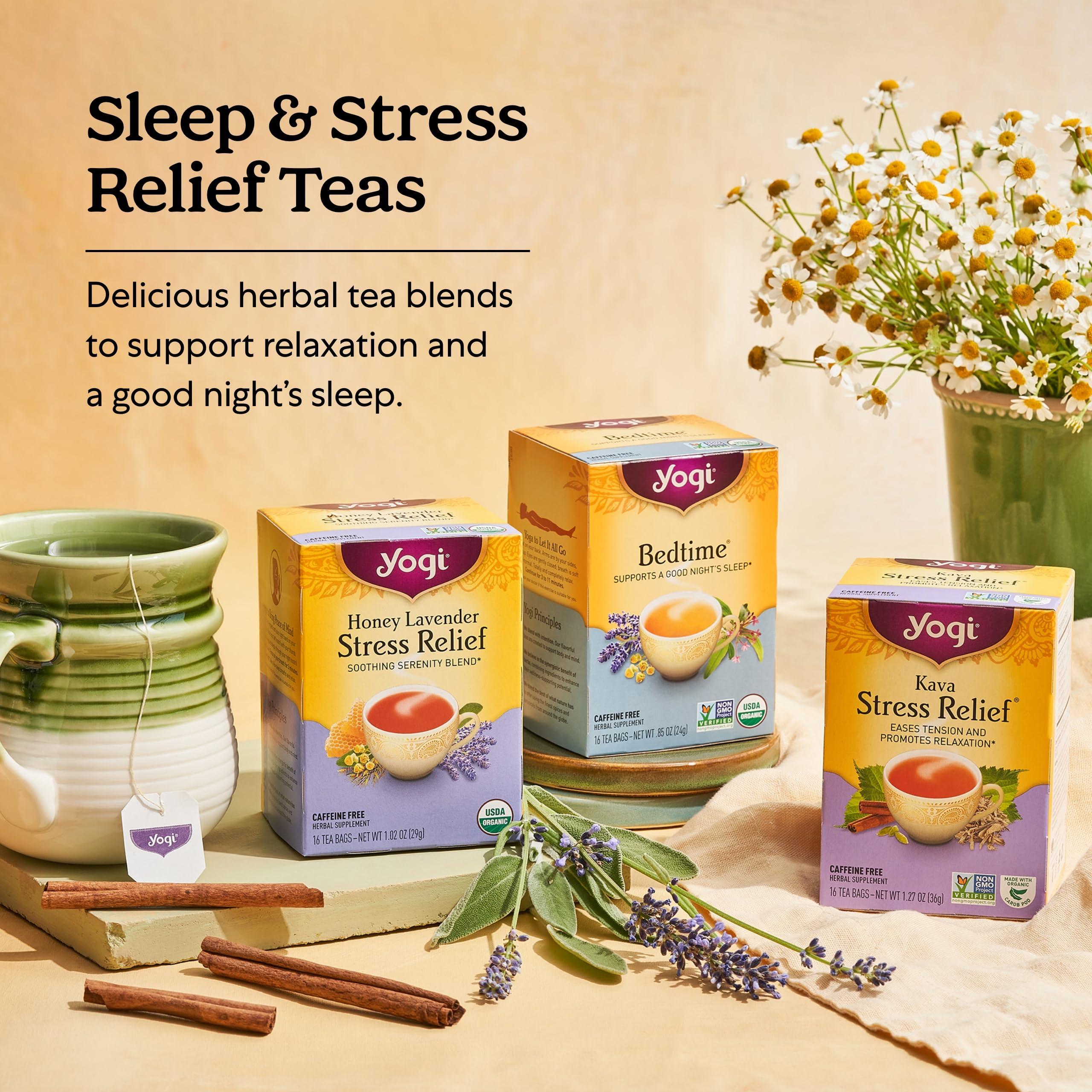 Yogi Tea Relaxation & Stress Relief Variety Pack - 16 Tea Bags per Pack (3 Packs) - Relaxing Tea Sampler - Includes Honey Lavender Stress Relief, Bedtime Tea & Comforting Chamomile - Image 5