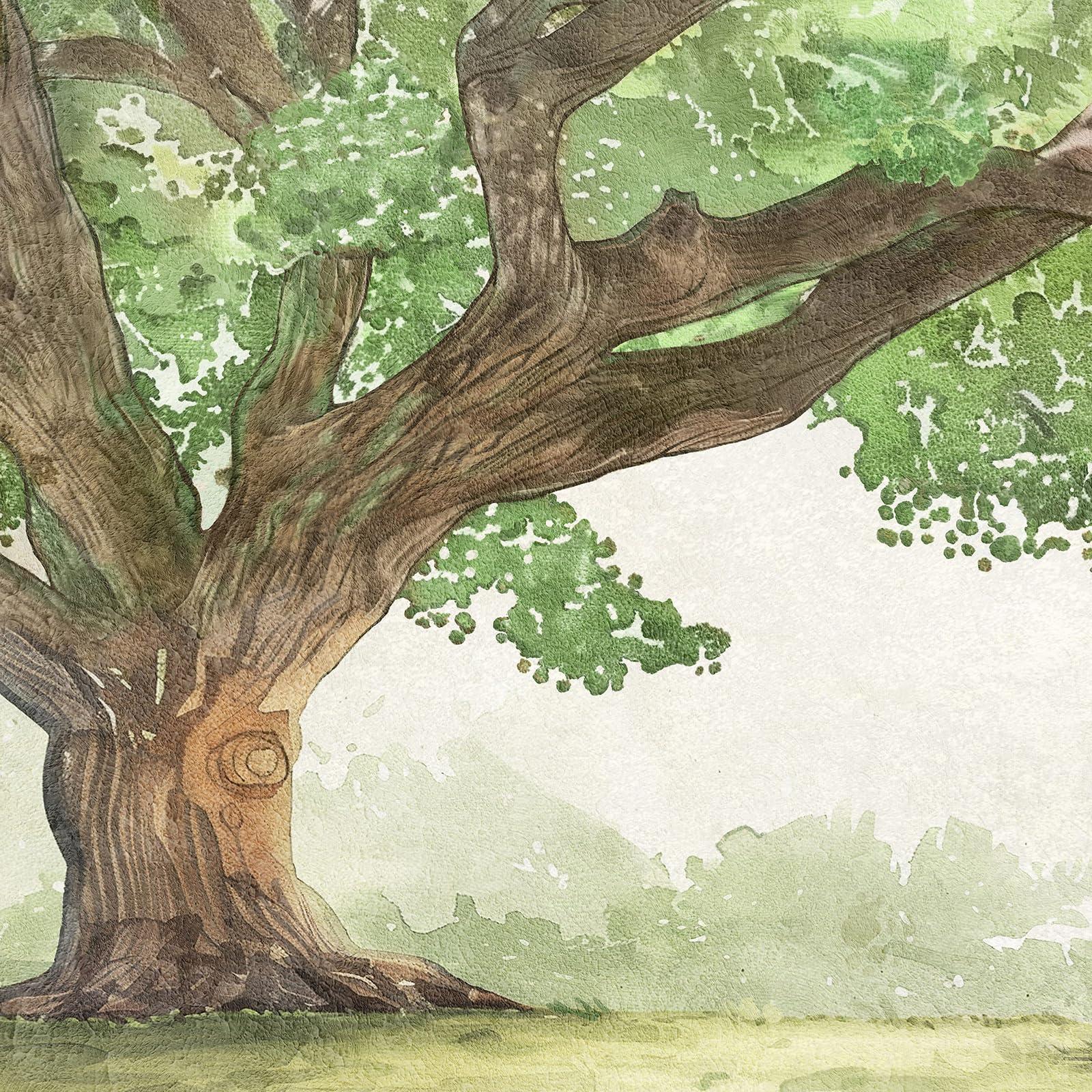 Framed Landscape Canvas Wall Art for Living Room - Contemporary Large Tree Shade Sage Green Painting with Park Bench, Nature Artwork Prints for Bedroom Office Nursery Hallway Wall Decor, 20x40 Inch - Image 6