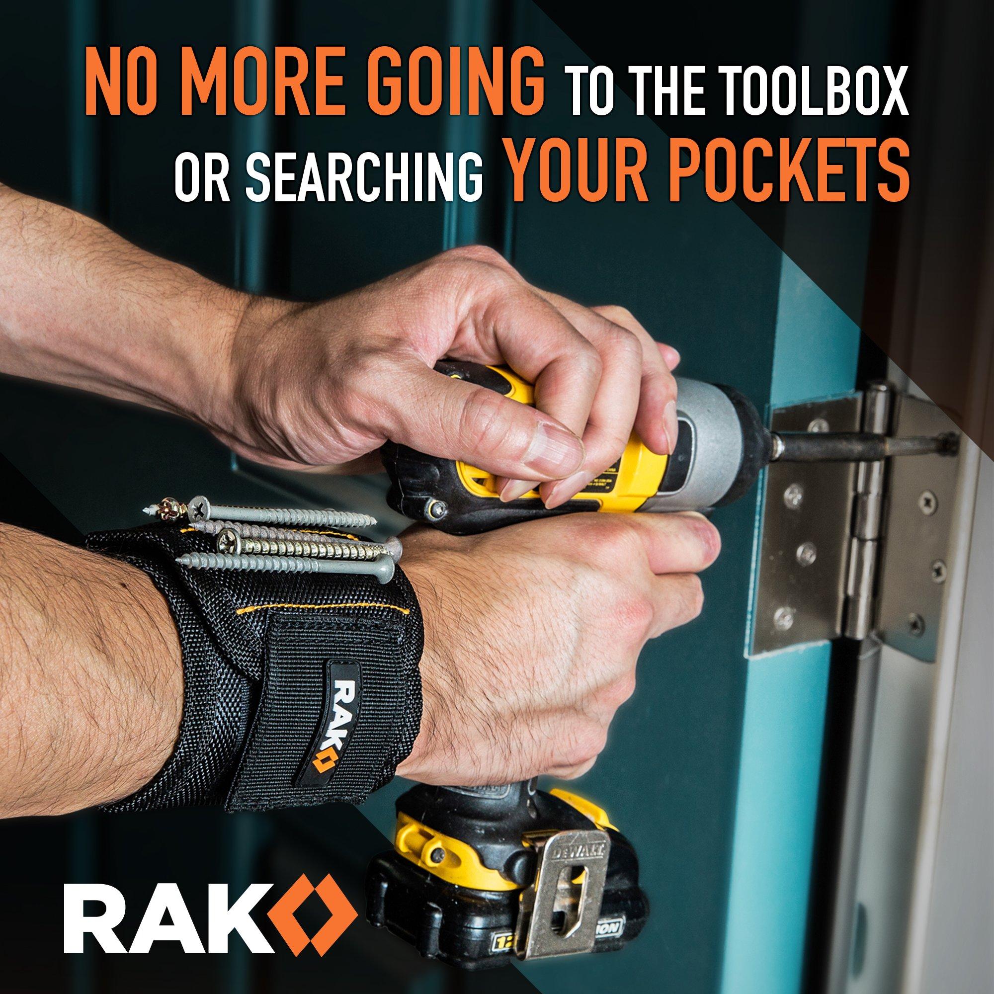 RAK Magnetic Wristband for Holding Screws, Nails, Drill Bits for Men, for Dad - Premium Nylon, Lightweight Powerful Magnets for Dad, Husband, Grandpa, Handyman - Image 3