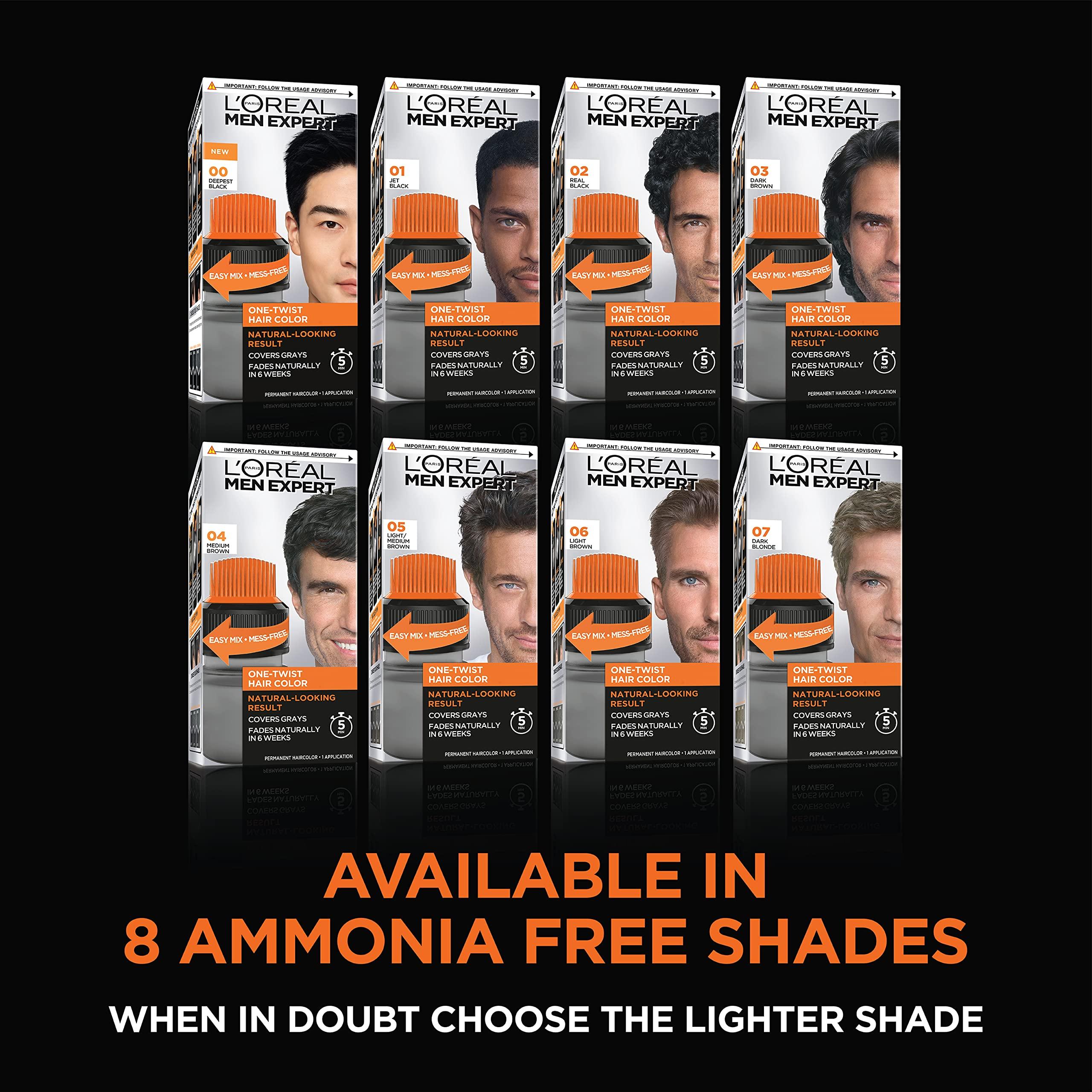 L’Oreal Paris Men Expert One Twist Mess Free Permanent Hair Color, Mens Hair Dye to Cover Grays, Easy Mix Ammonia Free Application, Dark Brown 03, 1 Application Kit - Image 9