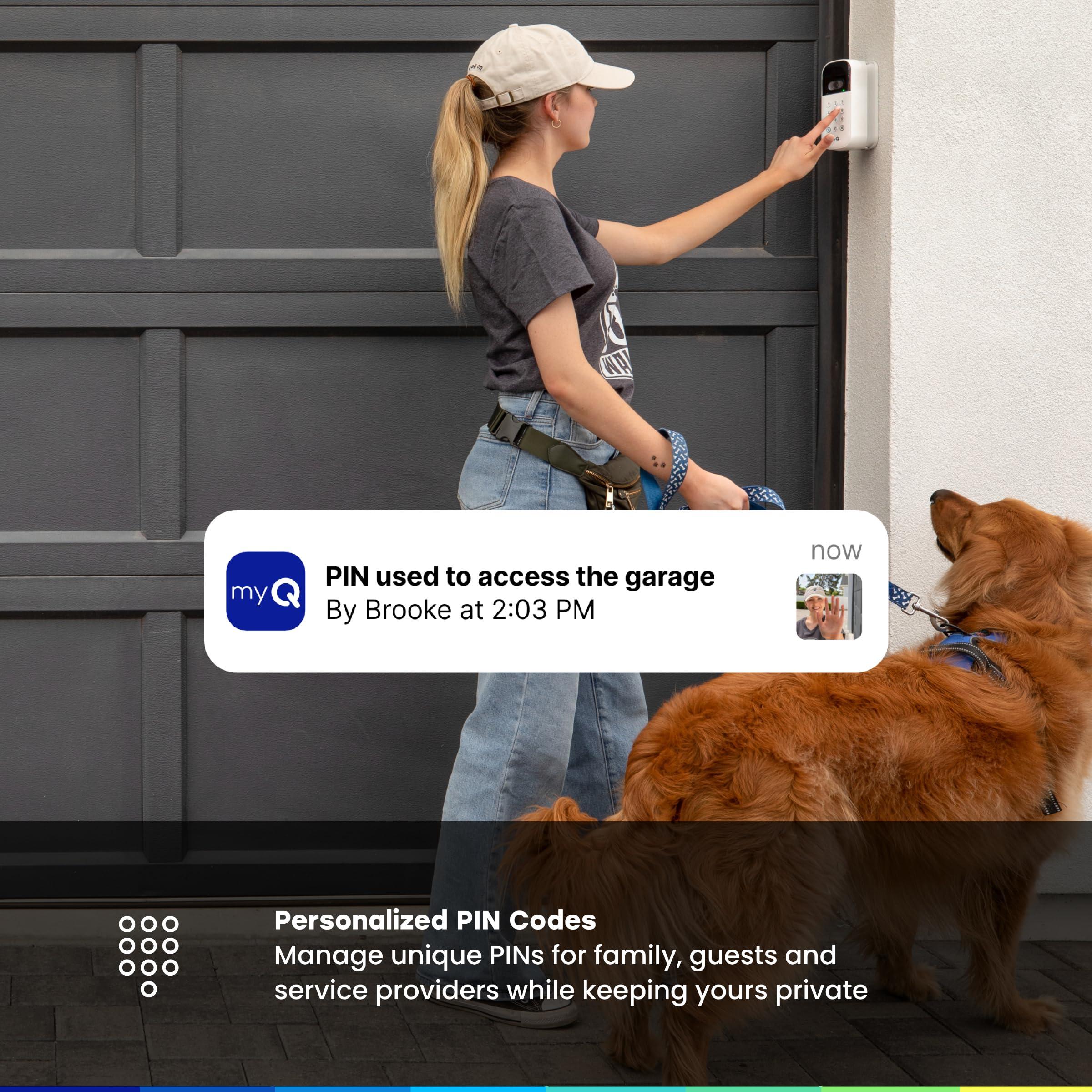 myQ Smart Garage Door Video Keypad with Wide-Angle Camera,Customizable PIN Codes,and Smartphone Control–Take Charge of Your Garage Access Works with Chamberlain, LiftMaster and Craftsman openers,White - Image 4