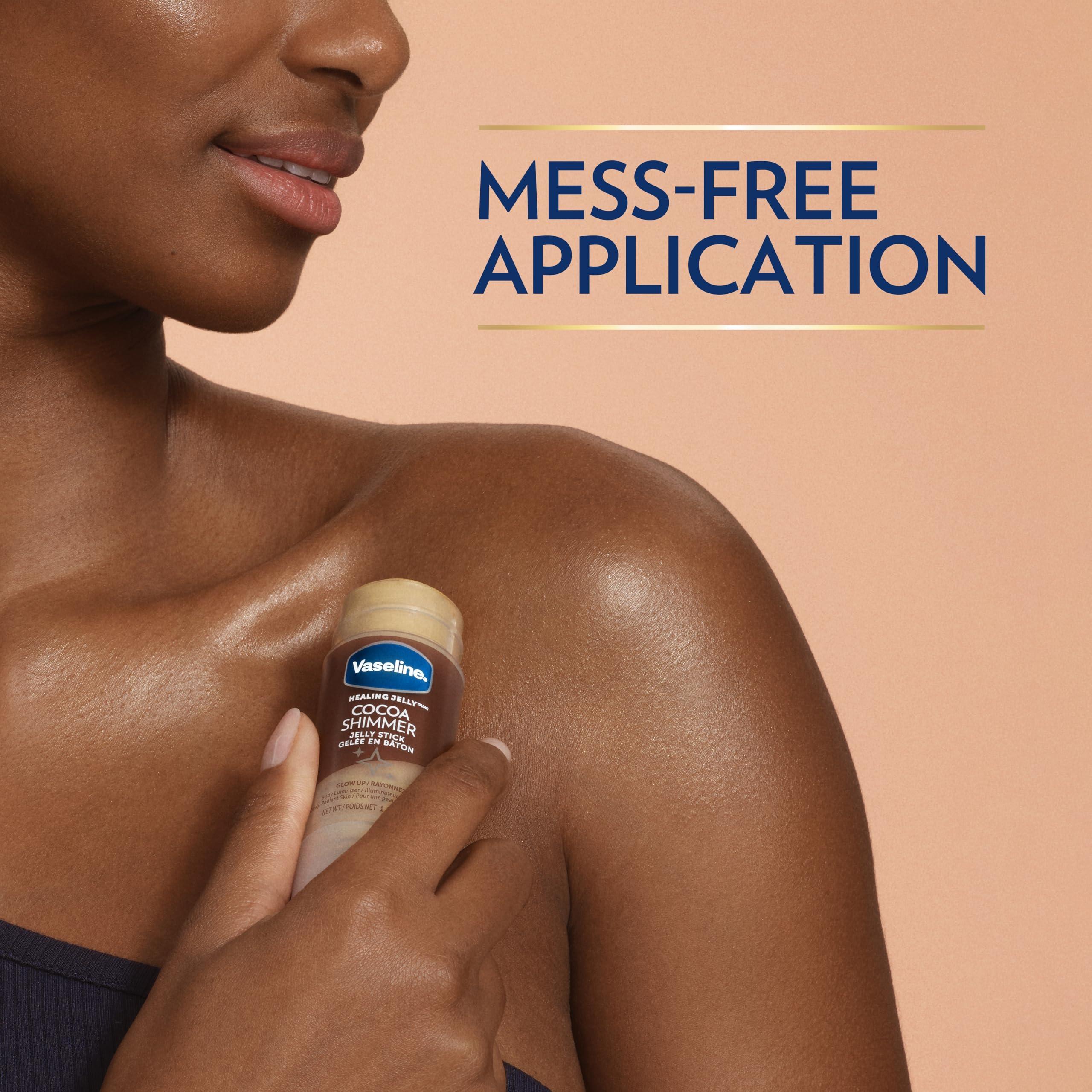 Vaseline Cocoa Shimmer Jelly Stick – Non-Greasy Moisturizer for Glowing Skin, Face & Body Lotion, Travel-Size, 1.4 Oz Ea, Pack of 3. - Image 6