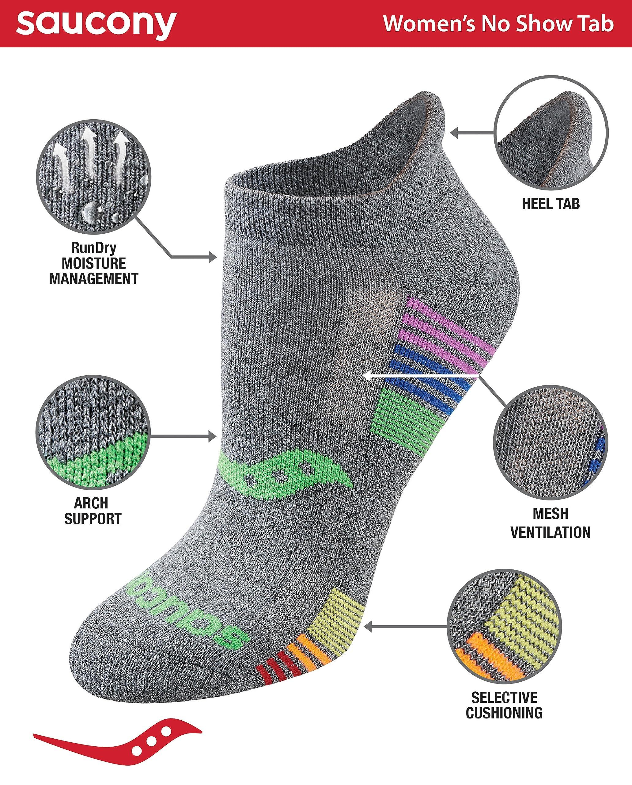 Saucony Women's Rundry Performance Heel Tab Athletic Socks, Available in S-l (8, 16, 24 Pairs) - Image 2