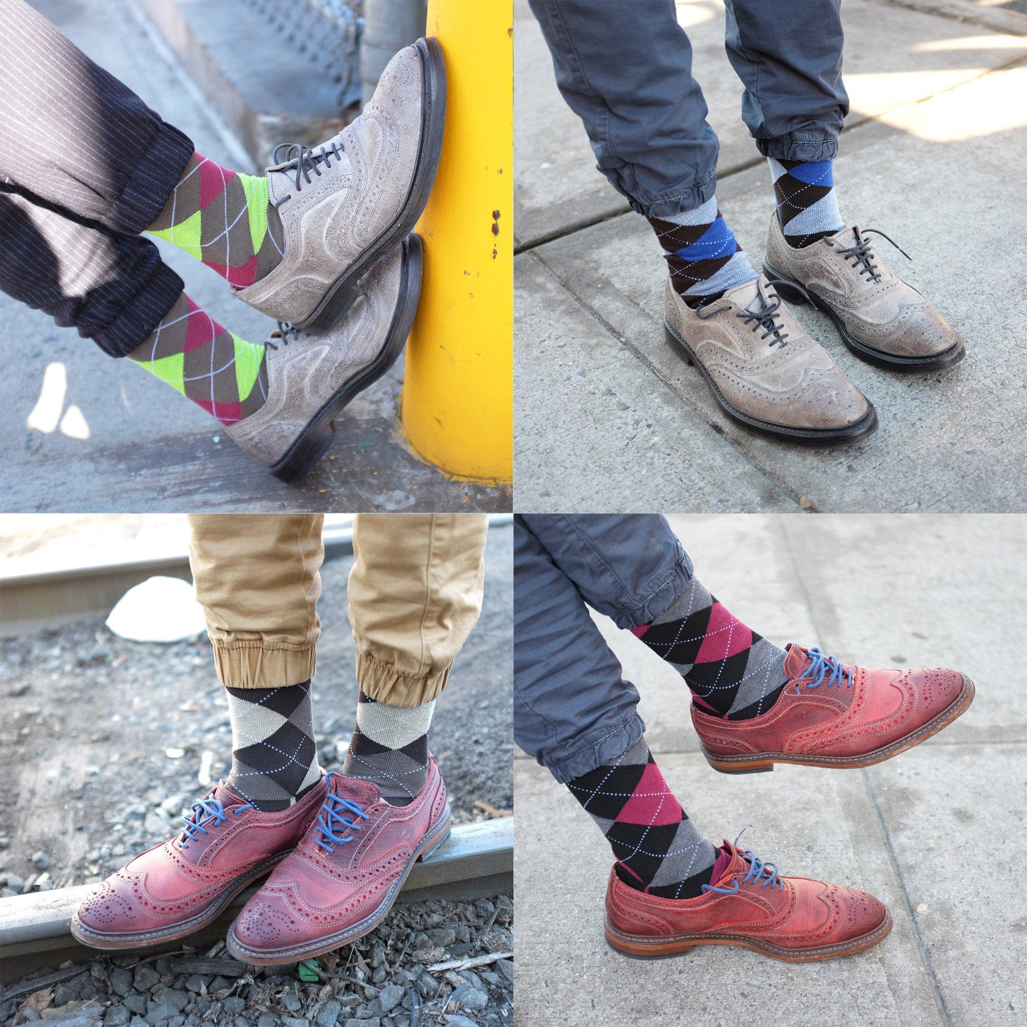 Falari Men Colorful Funny Novelty Crazy Combed Casual Dress Socks & Argyle Socks - Image 7