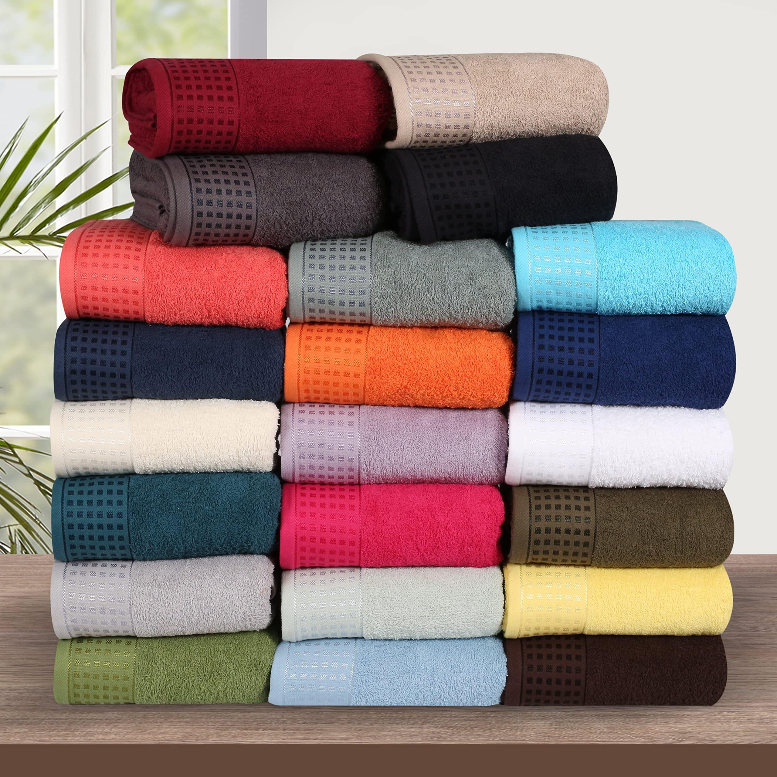 GLAMBURG 100% Cotton 2 Pack Oversized Bath Towel Set 28x55 Inches, Ultra Soft Highly Absorbant Compact Quickdry & Lightweight Large Bath Towels, Ideal for Gym Travel Camp Pool - Black - Image 6