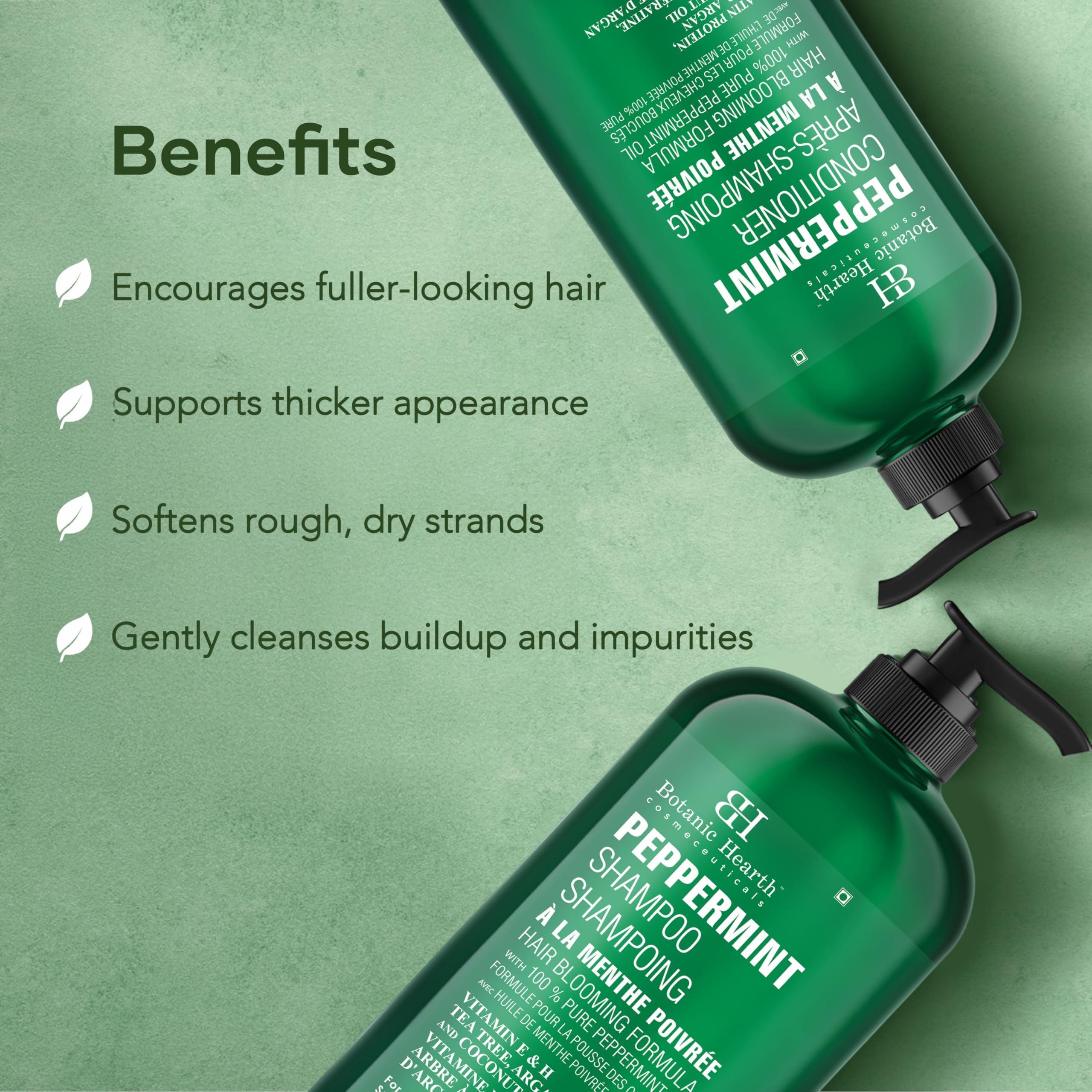 BOTANIC HEARTH Peppermint Oil Shampoo and Conditioner Set - Hair Blooming Formula with Keratin - Fights Hair Loss & Thinning, Promotes Hair Growth-Sulfate Free for Men and Women - 16 fl oz x 2 - Image 3