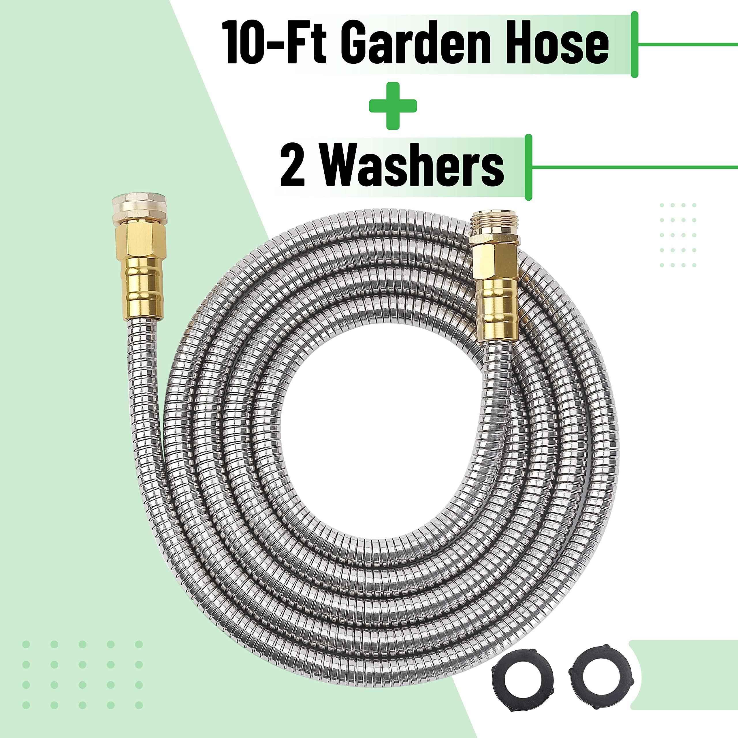 UNCO 10 Feet Stainless Steel No Kink Metal Garden Hose - Image 2