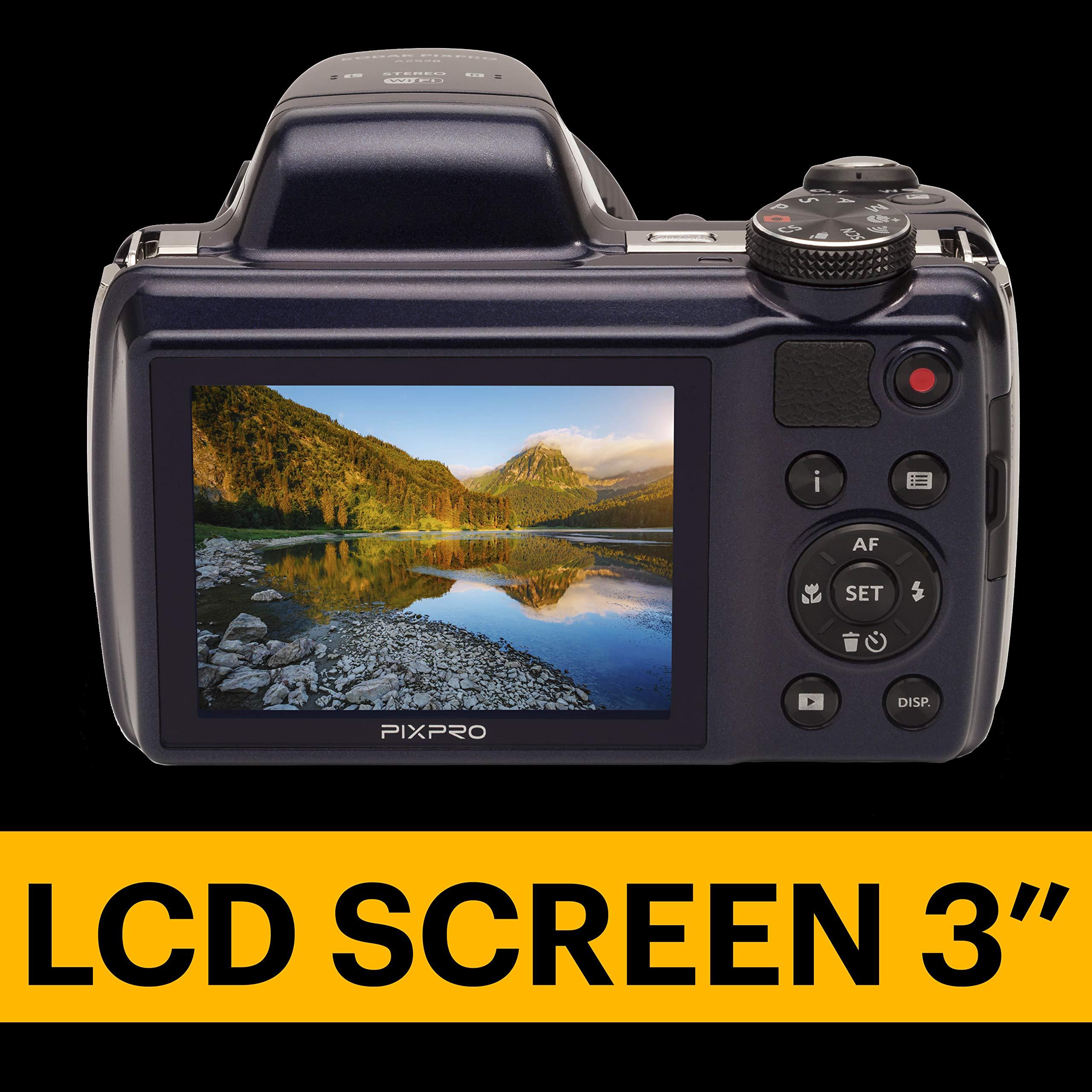 KODAK PIXPRO AZ528 Astro Zoom BSI-CMOS Bridge Digital Camera 16MP 52X 1080p Wi-Fi (Midnight Blue) - Image 4