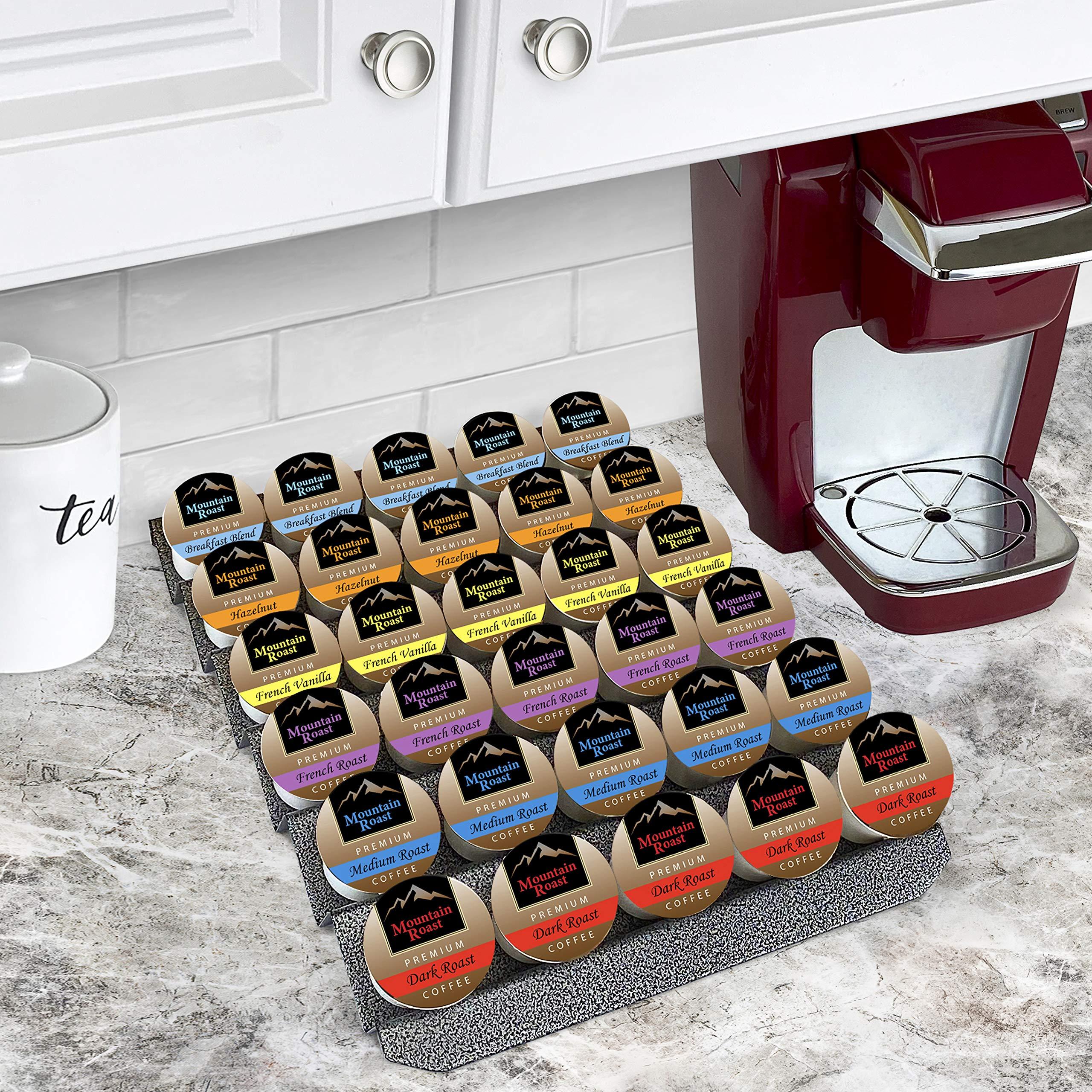 LYNK PROFESSIONAL® Coffee Pod Tray 6-Tier Heavy Gauge Steel Drawer Organizer for Kitchen Cabinets and Coffee Bars, compatible with Keurig K-Cup pods - Lifetime Limited Warranty - Silver Metallic - Image 2