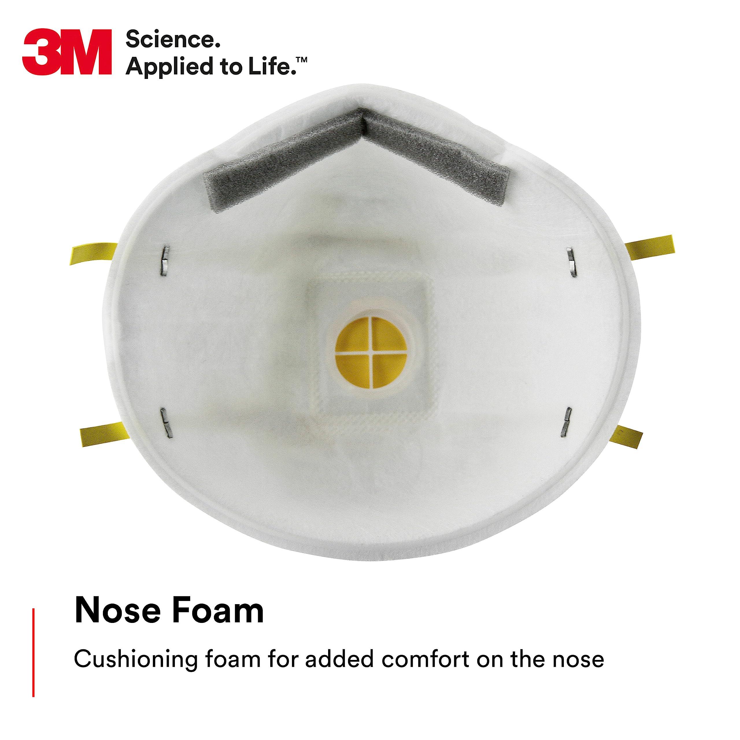 3M Particulate Respirator 8210V with Cool Flow Valve, Pack of 80, NIOSH APPROVED, Disposable, Smoke, Grinding, Sanding, Sawing, Sweeping, Woodworking, Dust - Image 6