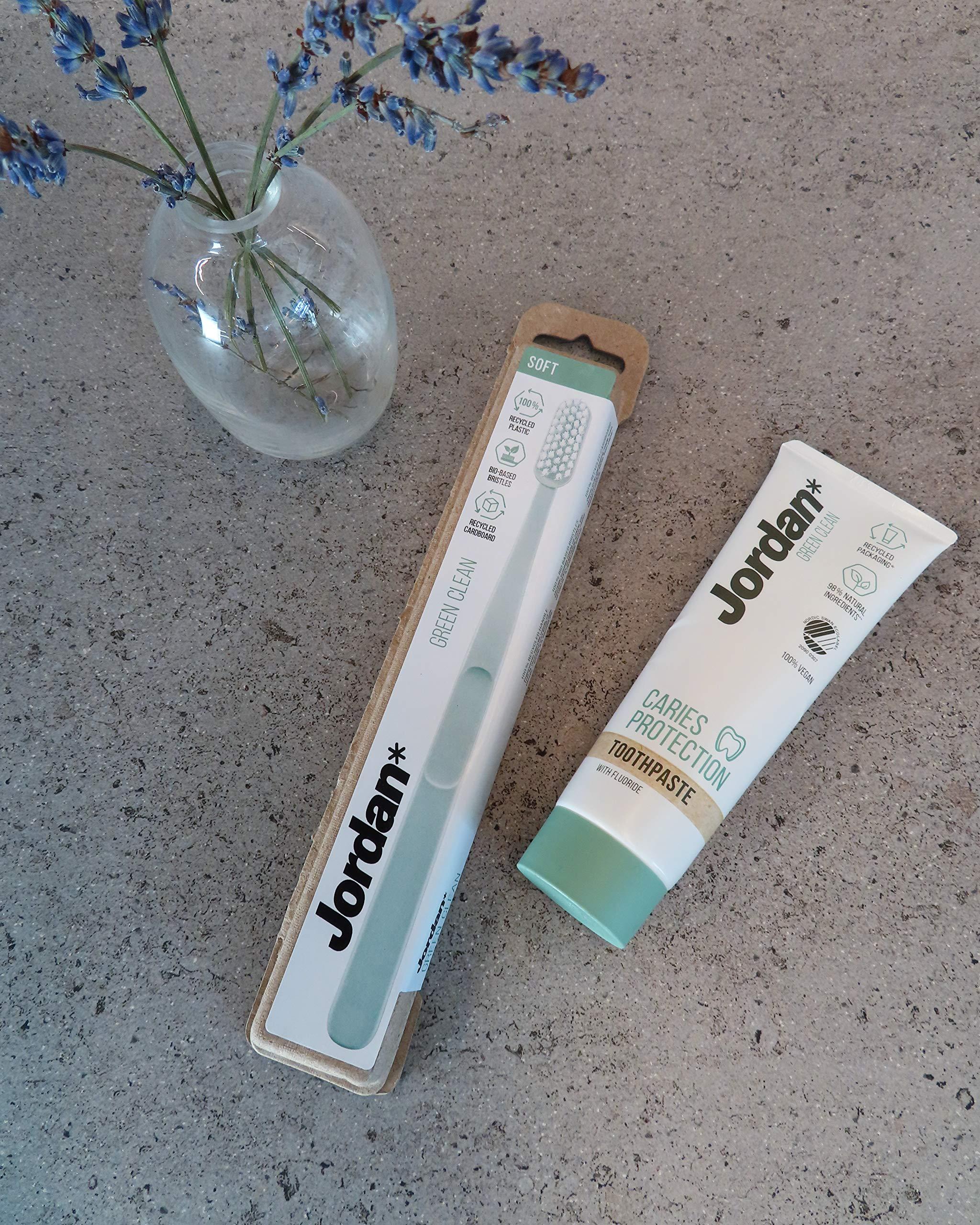 Jordan Green Clean Manual Toothbrush - Sustainable, Eco-Friendly Scandinavian Design, Soft Bristles, Mixed Colors, 4 Units - Image 9