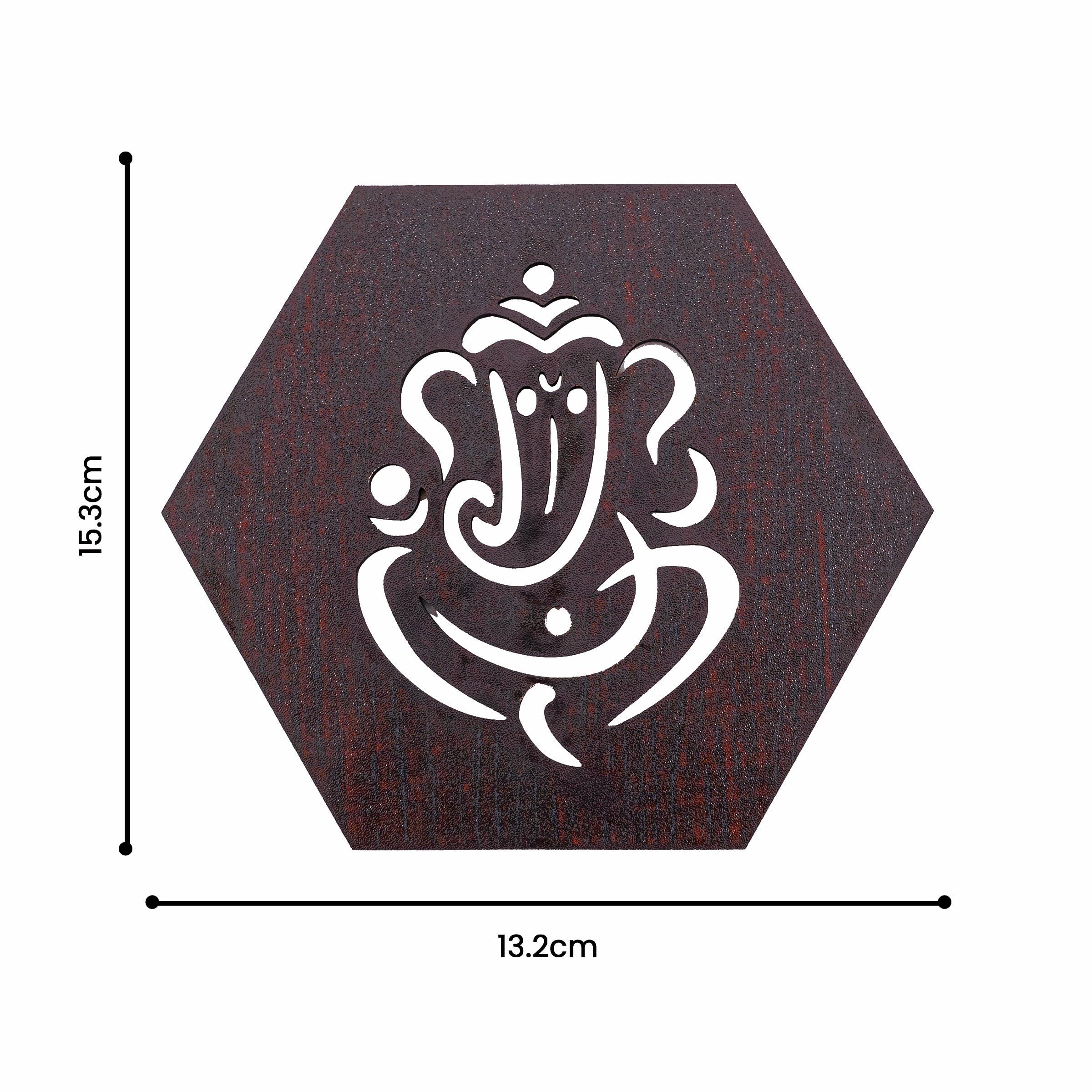 Tarini Gallery Wooden Ganesha Design Set of 3 Handcrafted Sculpture Wall Hanging Decorative Showpiece for Home Office Temple Yoga Meditation Décor and Gifting (Ganesh) - Image 3