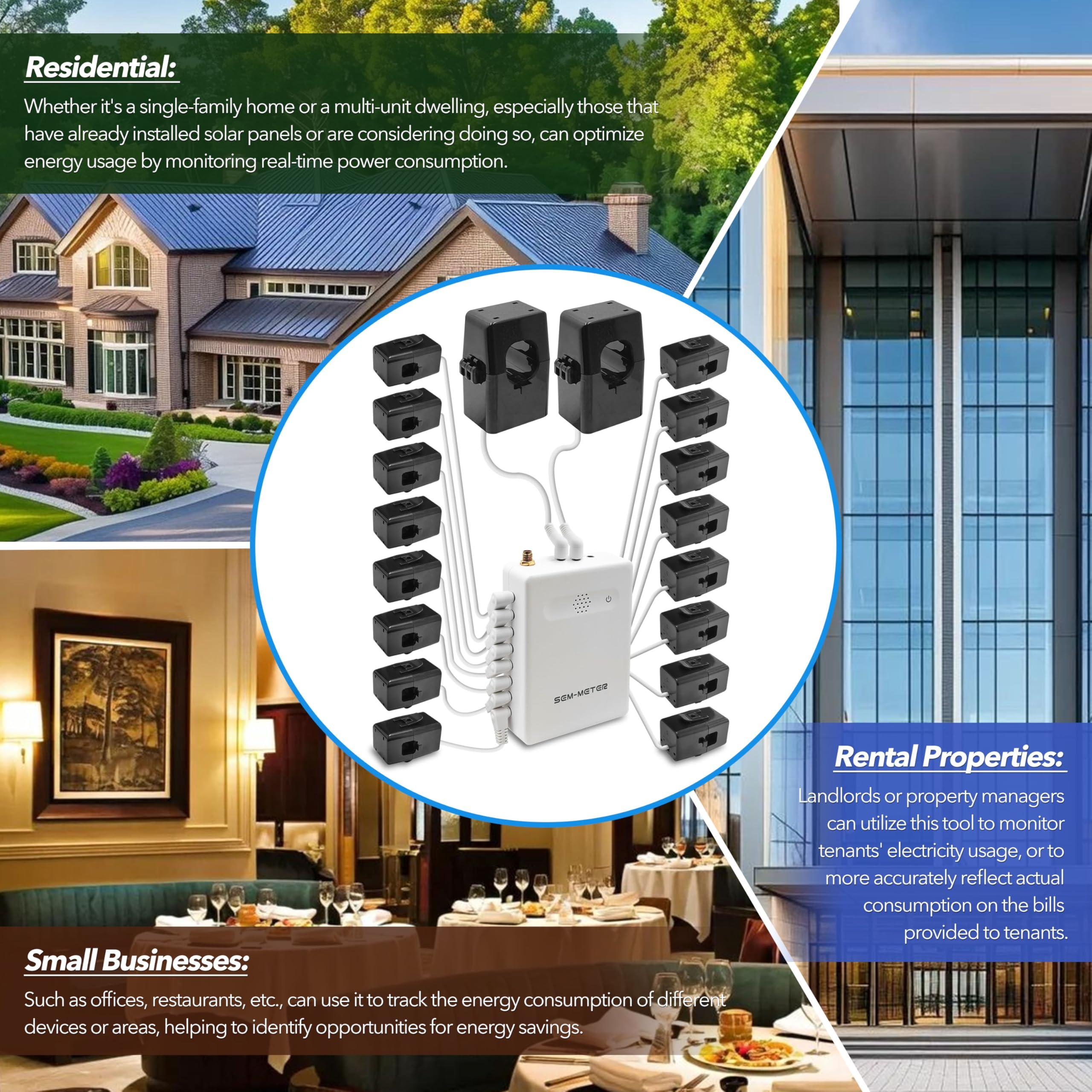 Smart Home Energy Monitor with 16 50A Circuit Level Sensors, Measure Power Usage in Real-Time, History with App (16 50A Circuit Level Sensors) - Compatible with Home Assistant - Image 4