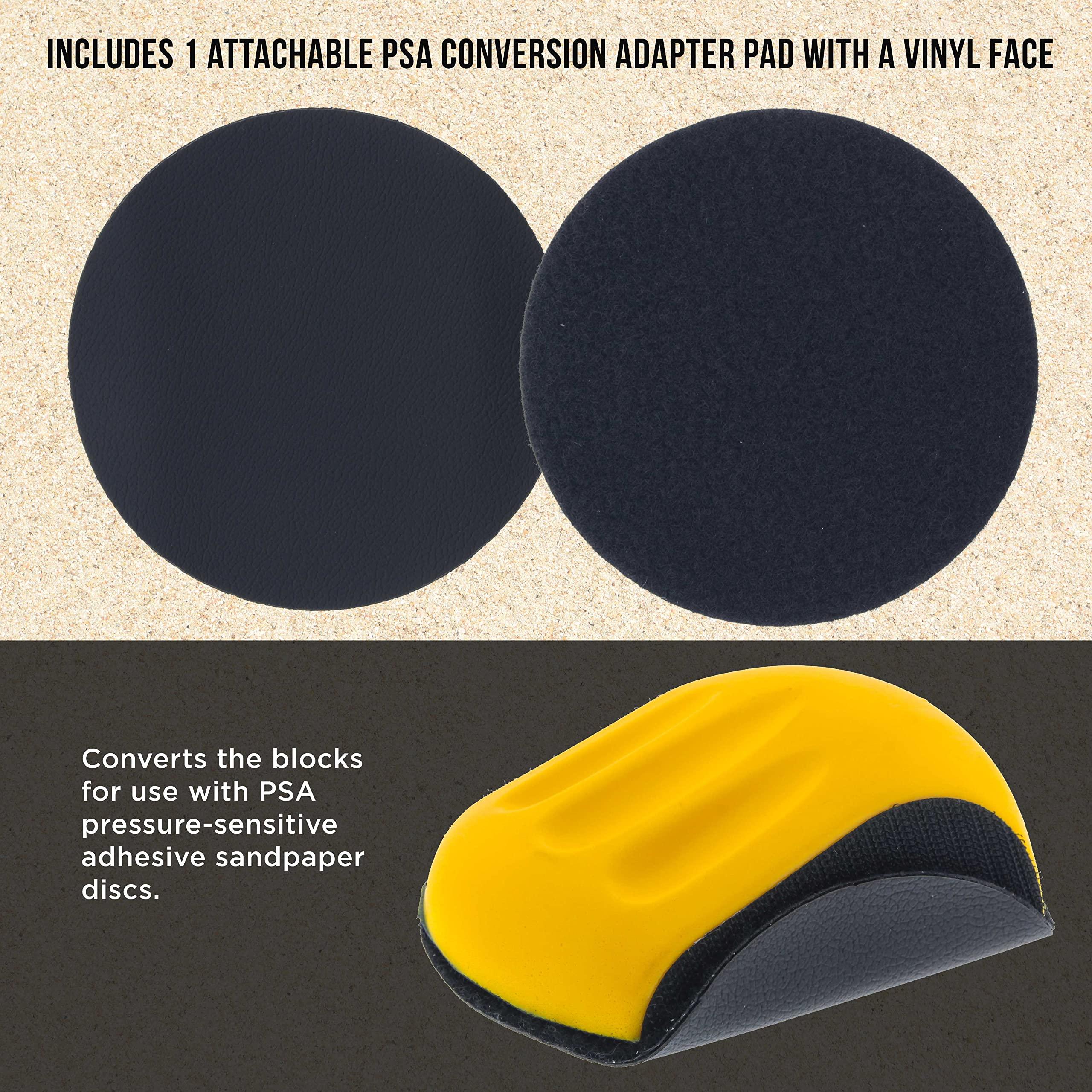Dura-Gold Pro Series 6" Mouse-Shaped Hand Sanding Block Pad for Hook & Loop and PSA 6" DA Sanding Discs, 2 Pack - 2-Way Adapter Pad to Use PSA Sandpaper - Automotive Car Sand Woodworking Furniture - Image 5