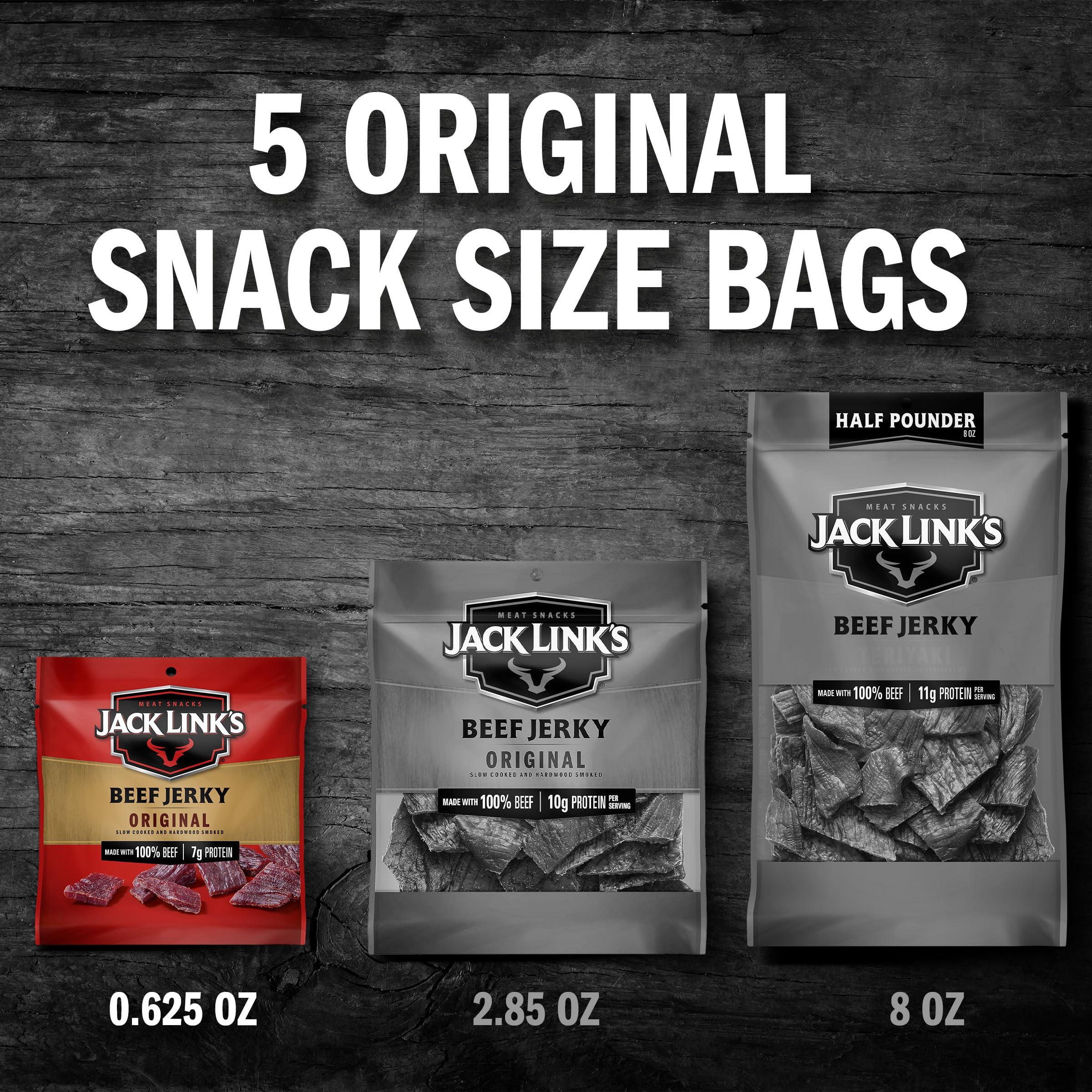 Jack Link's Beef Jerky, Original, Multipack Bags - Flavorful Meat Snacks for Lunches, Ready to Eat Protein Snacks, Individual Packs - 7g of Protein, Made with 100% Beef - 0.625 oz (Pack of 20) - Image 6