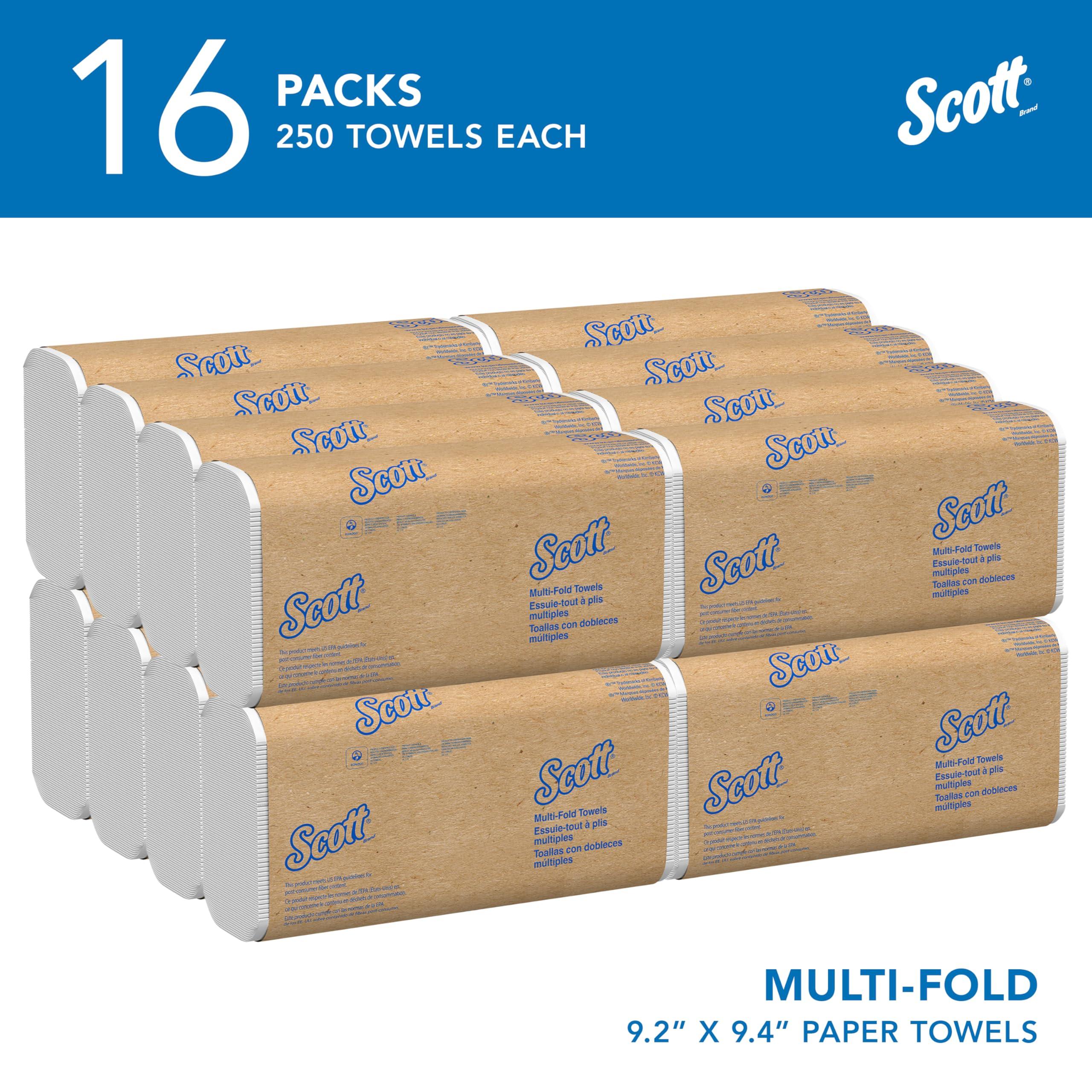 Scott® Professional Universal Multifold Paper Towels, Bulk (01840), Absorbency Pockets, White, 9.2" x 9.4" Towel, Compressed, Space-Saving Case (250 Sheets/Pack, 16 Packs/Case, 4,000 Sheet Total) - Image 2