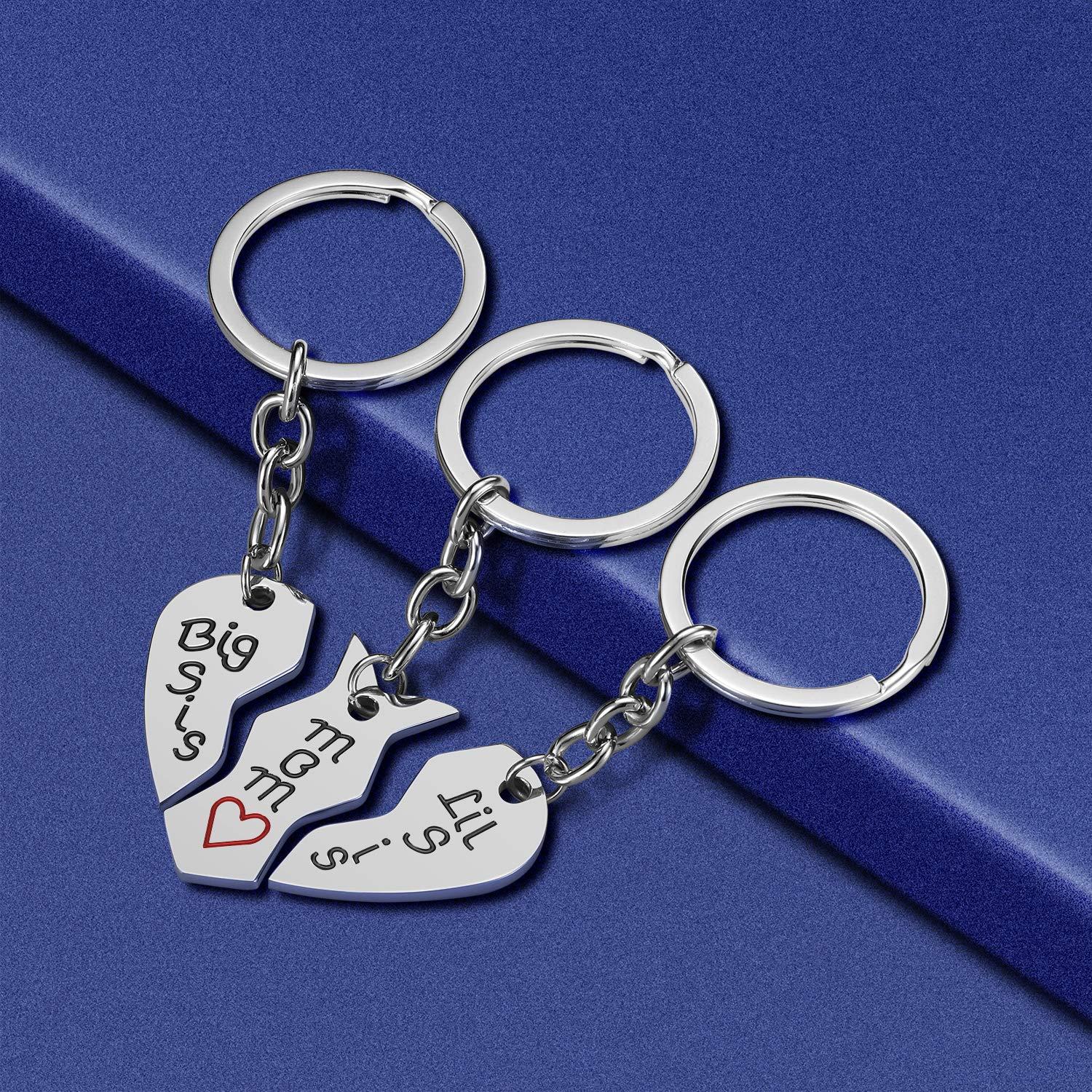 iWenSheng Mother’s Day Birthday Gifts for Mom from Daughter - 2PCS/3PCS Mum Big Sis Little Sis Keychain Gifts Set - Image 4