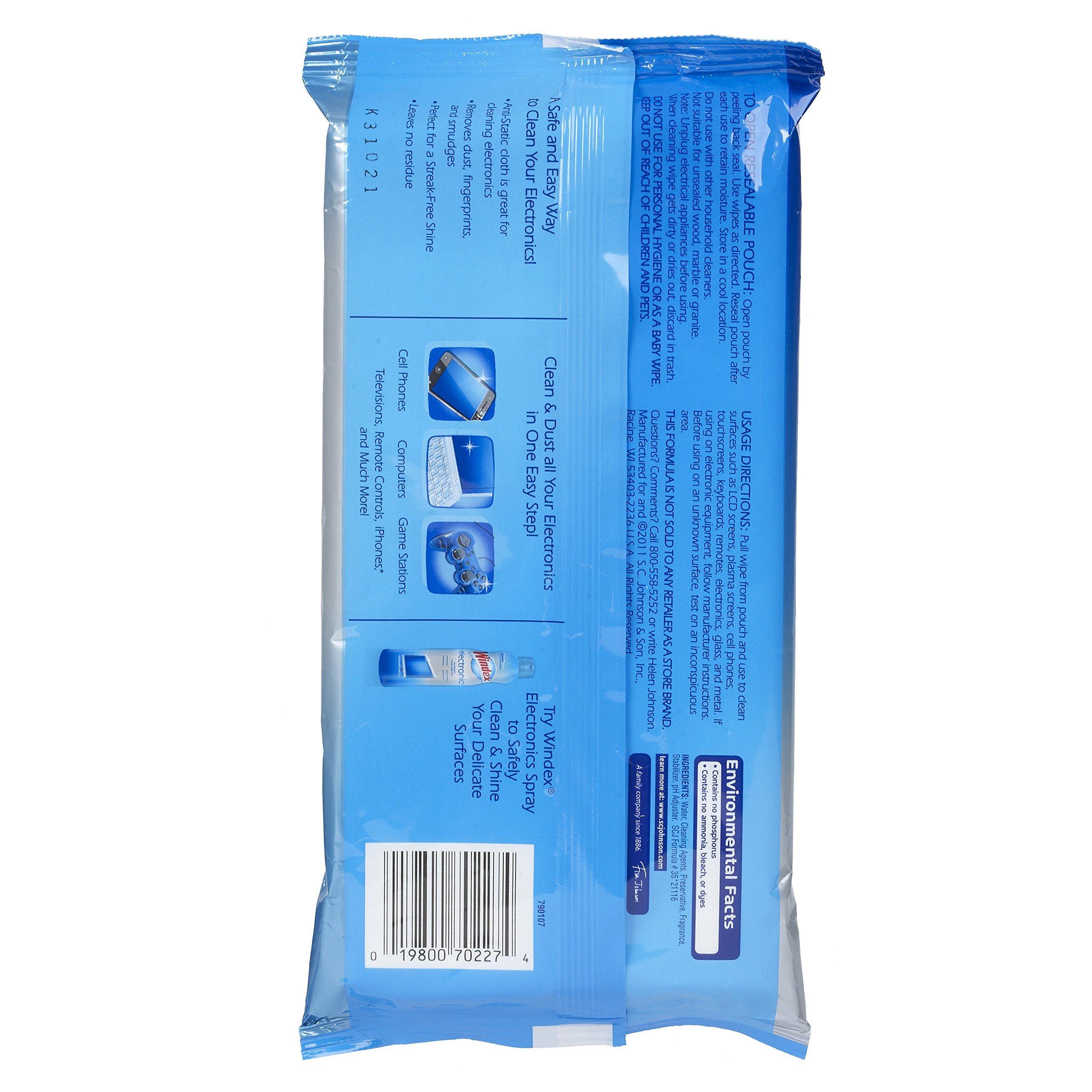 Windex Electronics Wipes, 25Count, 10 Pack, Total 250 Wipes - Image 4