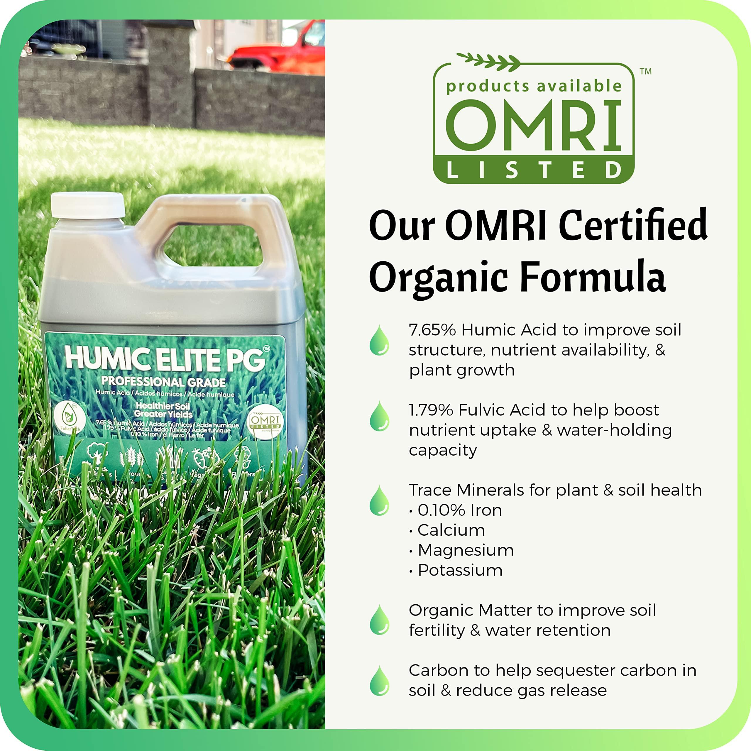 Humic Acid Organic Lawn Fertilizer - Fulvic Humic Mineral Blend for Trees, Shrubs, Ornamentals, Vegetables & Crops - Enhancer & Garden Soil Conditioner by FoliarTech, 1.1 Gallons - Image 4
