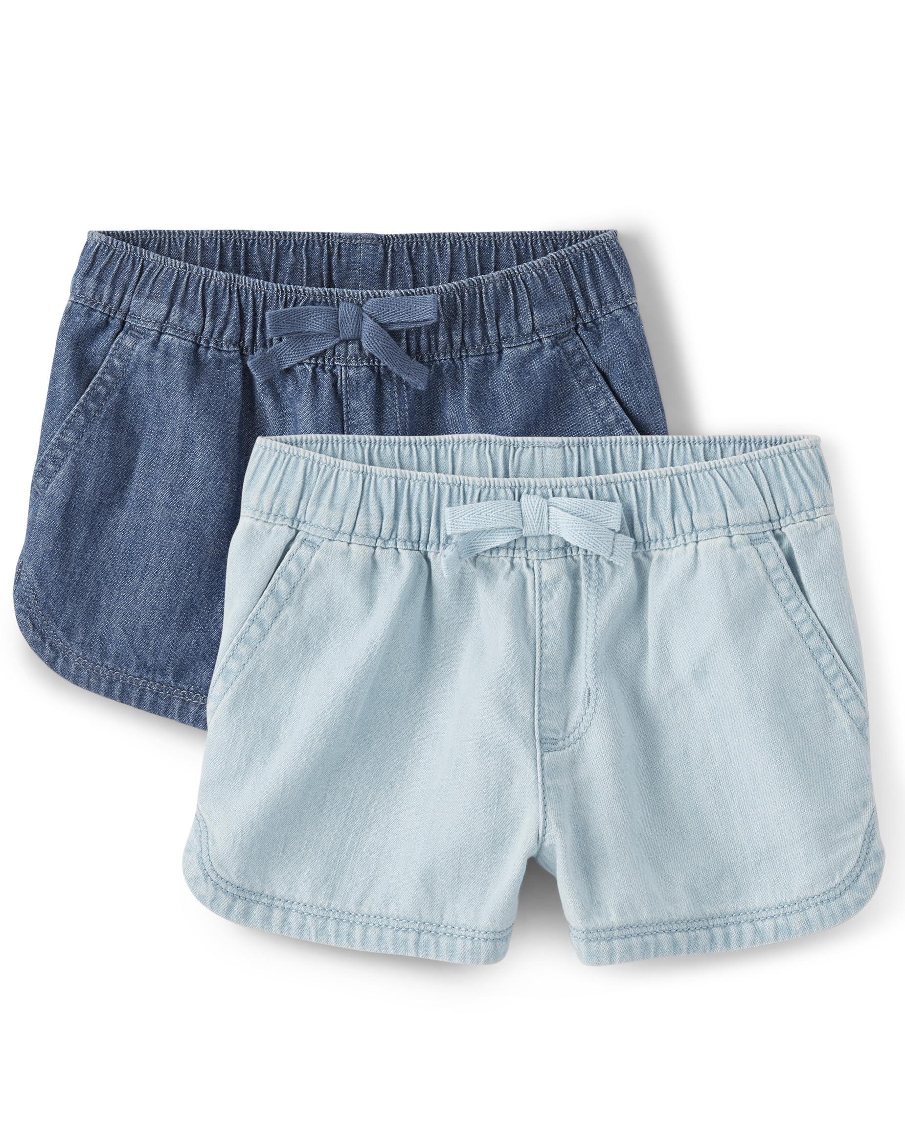 The Children's Place Baby Girls' and Toddler Pull on Chambray Shorts