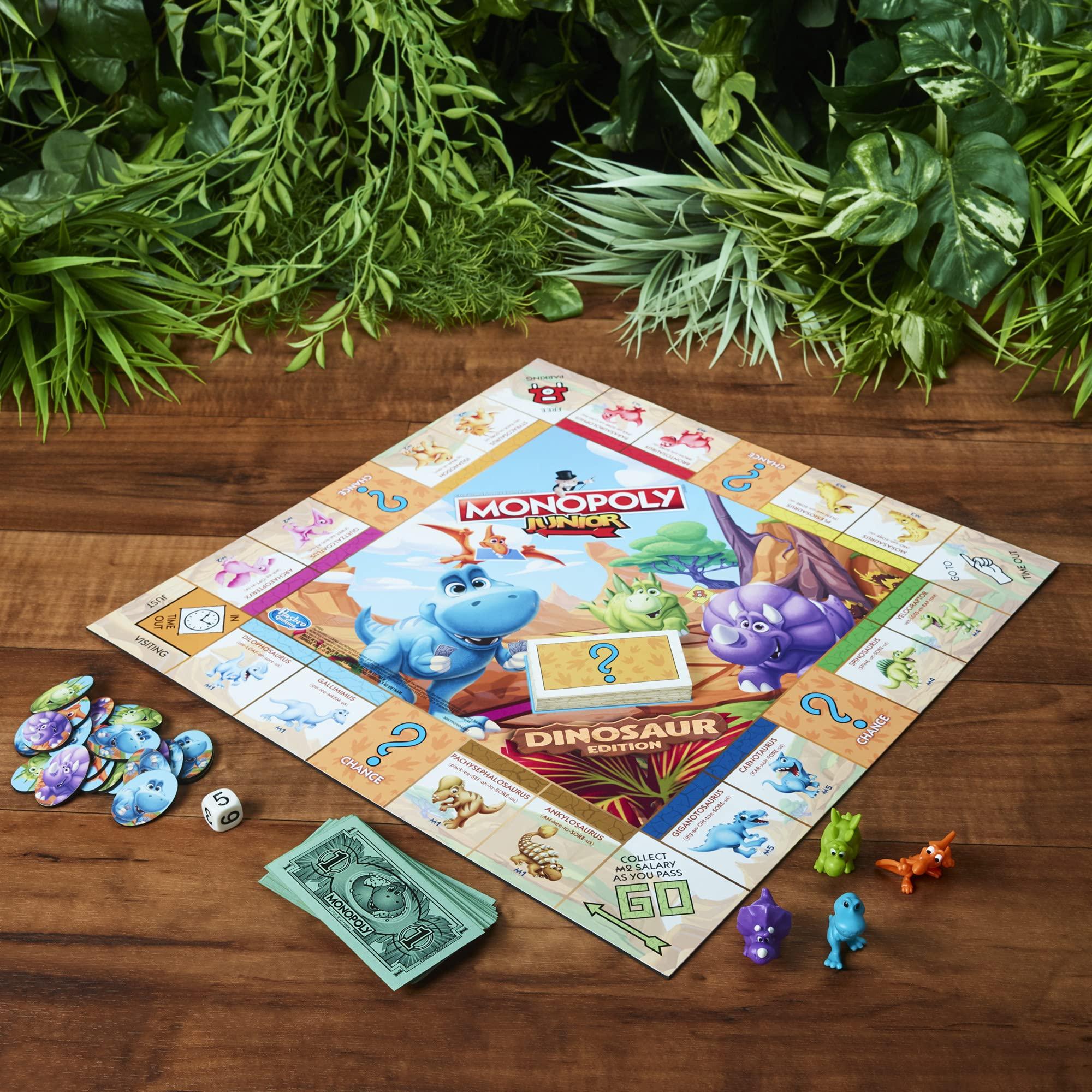 Hasbro Gaming Monopoly Junior Dinosaur Edition Game | Kids Board Games with Dino-Themed Toy Tokens | 2-4 Players for Boys & Girls | Ages 5+ (Amazon Exclusive) - Image 4
