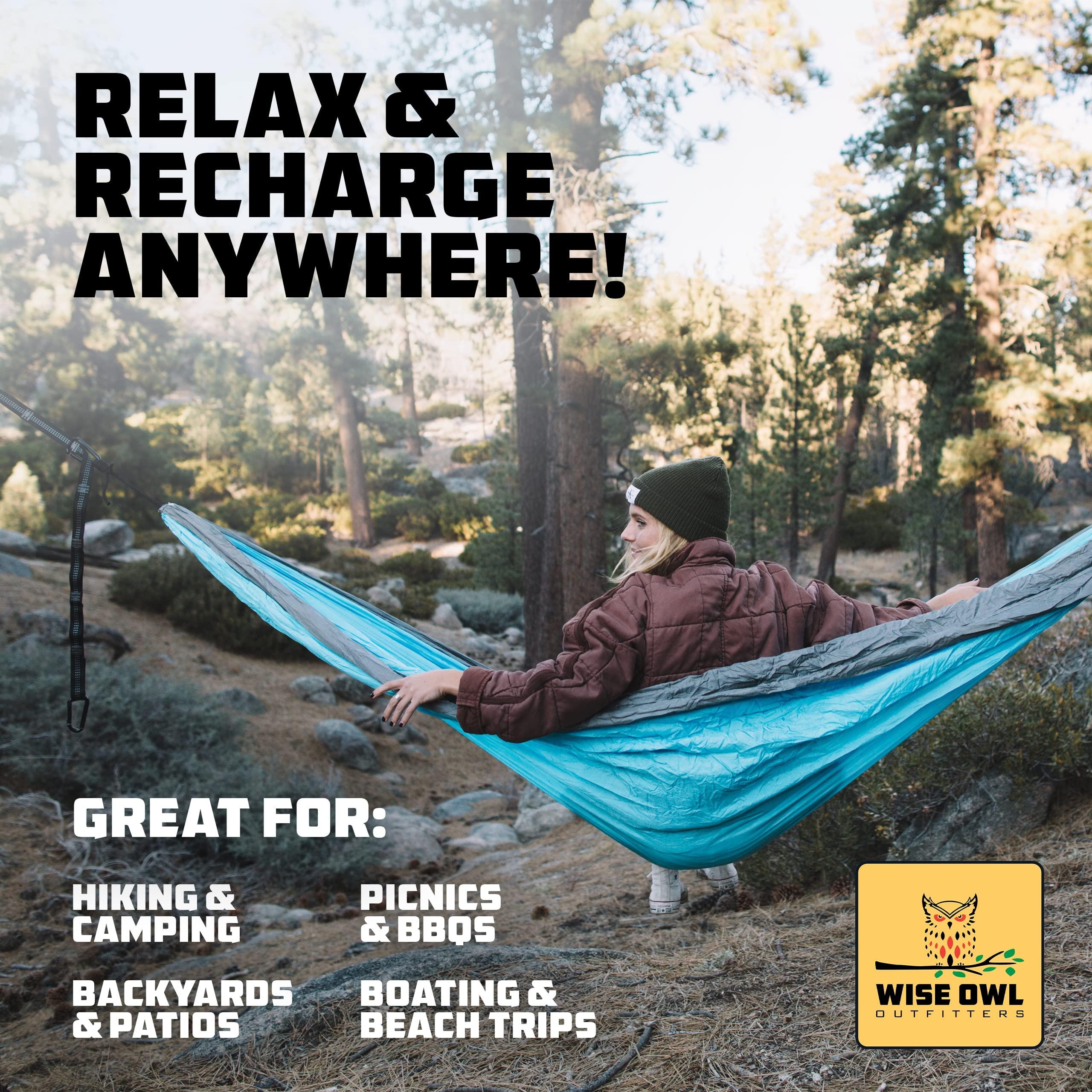Wise Owl Outfitters Hammock for Camping Hammocks Gear for The Outdoors Backpacking Survival or Travel - Portable Lightweight Parachute Nylon - Up to 500lbs - Image 7