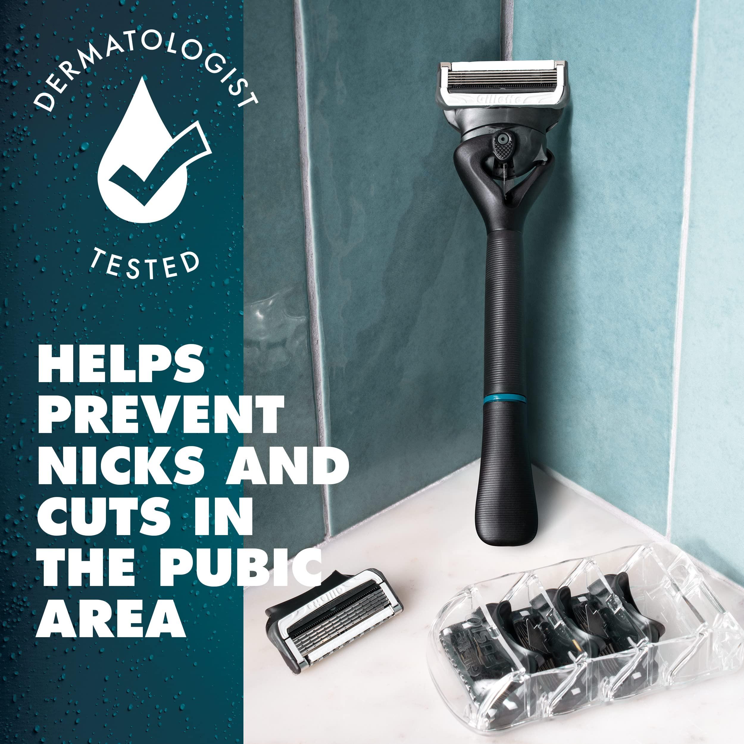 Gillette Intimate Razor for Men, Men’s Pubic Razors for Manscaping, Gentle and Easy to Use, Designed For Pubic Hair, 1 Handle, 2 Blade Refills - Image 3