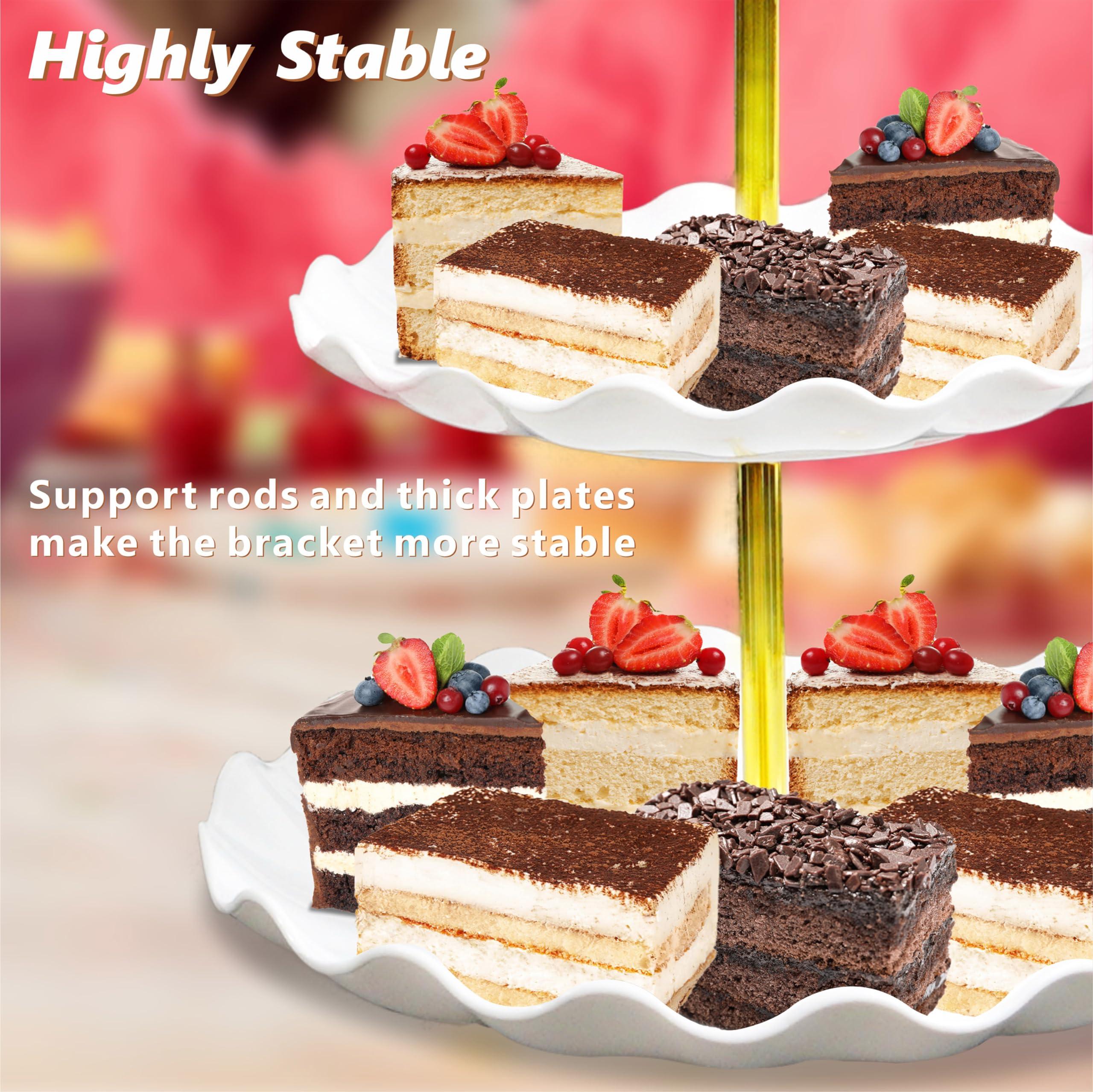 3-Tier Cupcake Stand, Plastic Tiered Cake Stand Serving Tray for Birthday Party Wedding Dessert Decoration (White) - Image 6