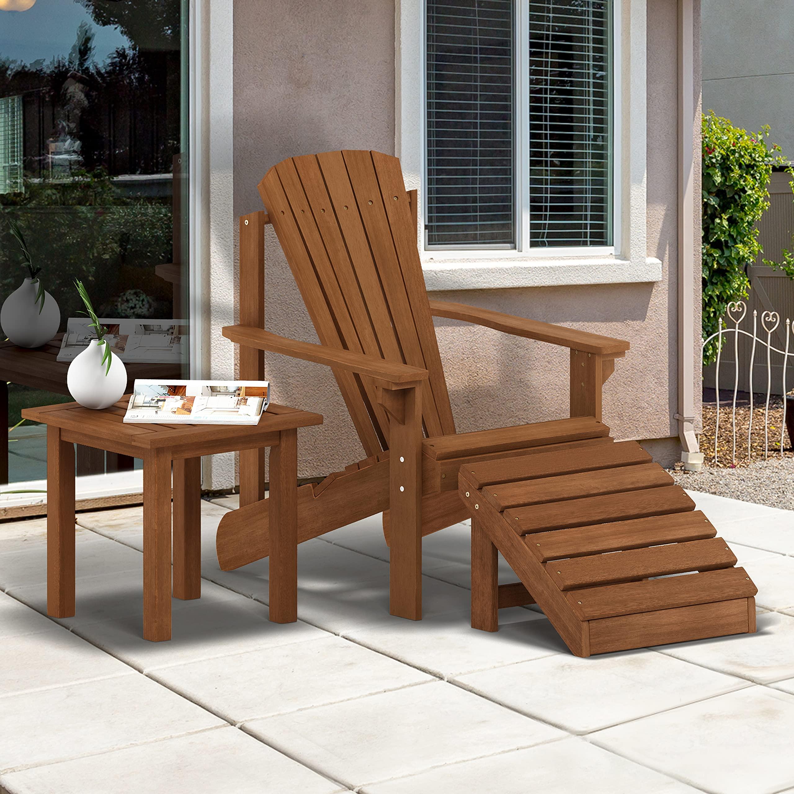 Furinno FG18506 Tioman Hardwood Patio Furniture Outdoor End Table, Natural - Image 2