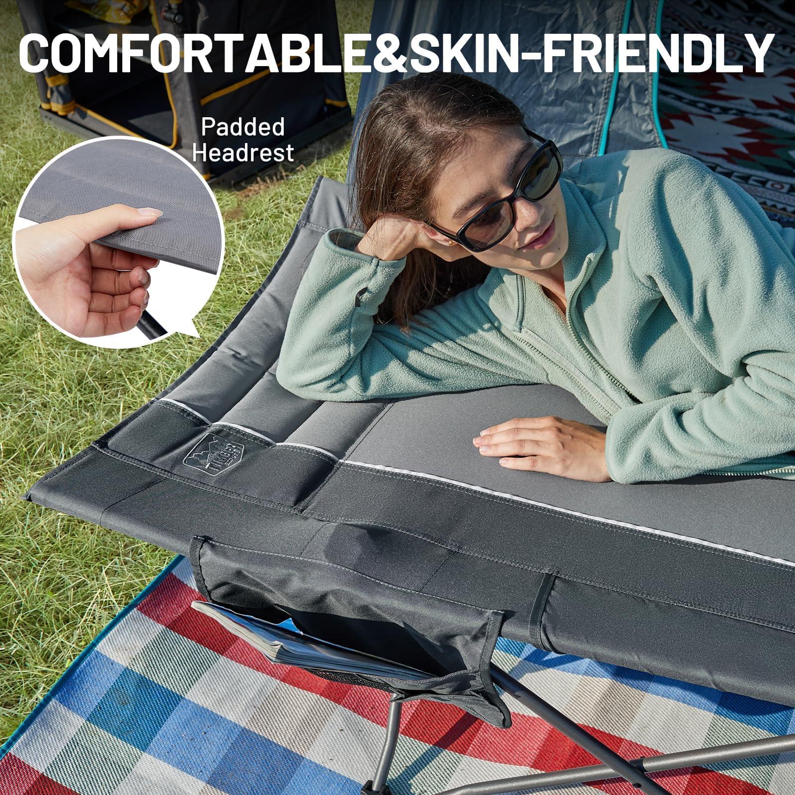 TIMBER RIDGE Extra Wide Heavy Duty Camping Cot for Adult, Easy Set Up Oversized Sleeping Cot with Carry Bag for Camping, Travel and Outdoors, Support up to 450lbs - Image 5