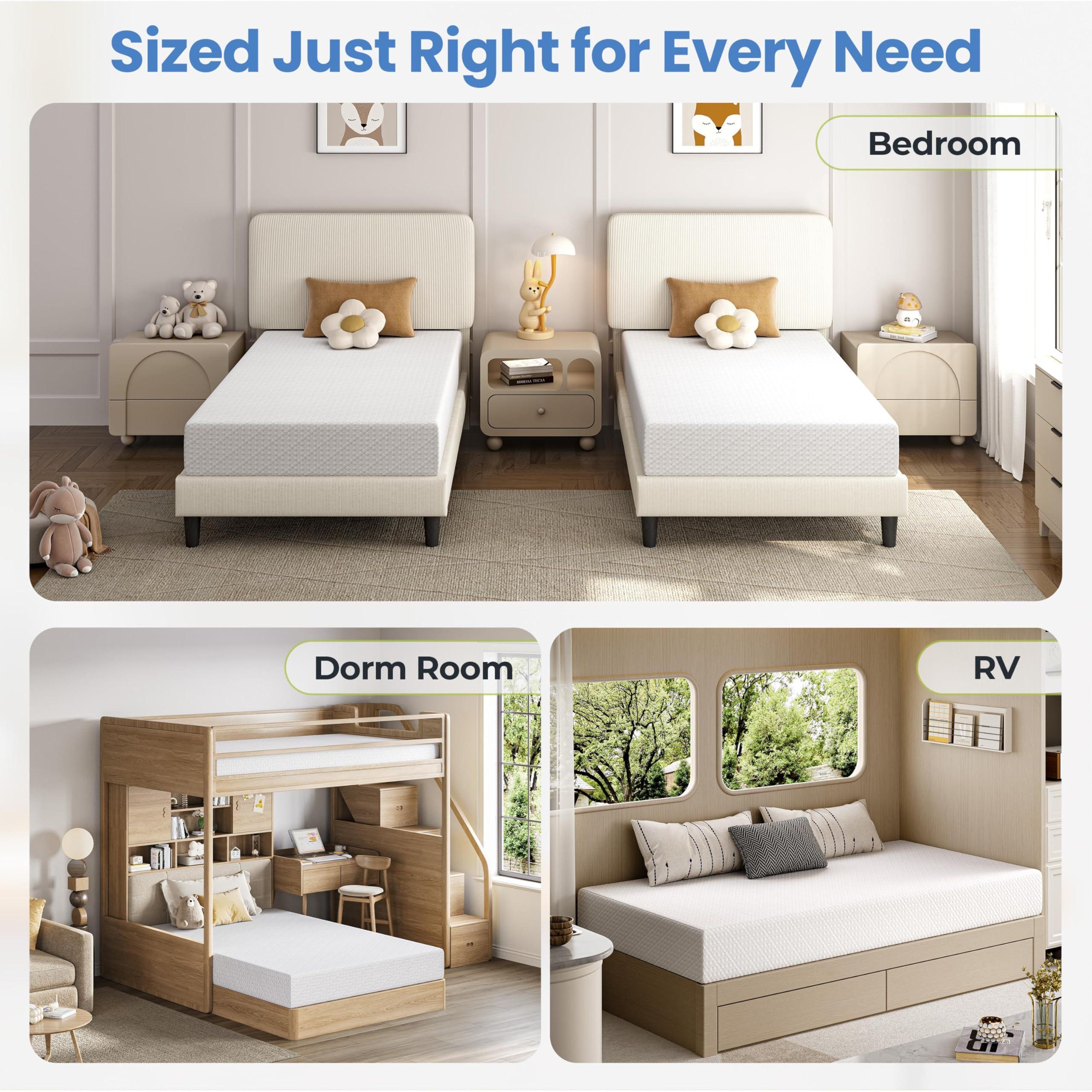 Yaheetech 10 Inch Queen Mattress 3 Foam Layer Cooling Gel Memory Foam Mattresses, Green Tea for Fresher Sleep, Queen Size Mattress in a Box, Medium Firm, CertiPUR-US Certified - Image 9