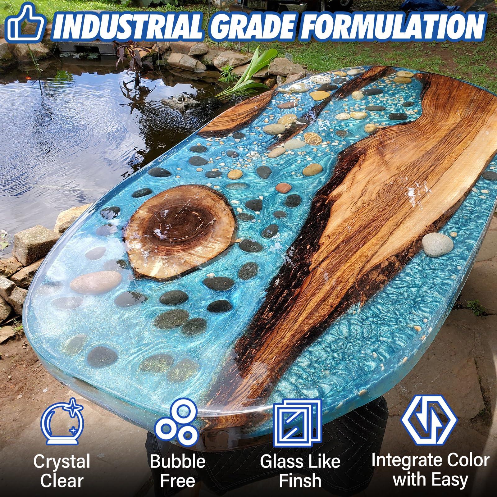 Shabebe Deep Pour Epoxy Resin 3 Gallon, Industrial Grade, Crystal Clear Epoxy Resin Kit for 2-4" Depths, 2:1 Food Safe Casting Resin for DIY Craft,River Table,Wood,Bar Tops,Countertops - Image 2