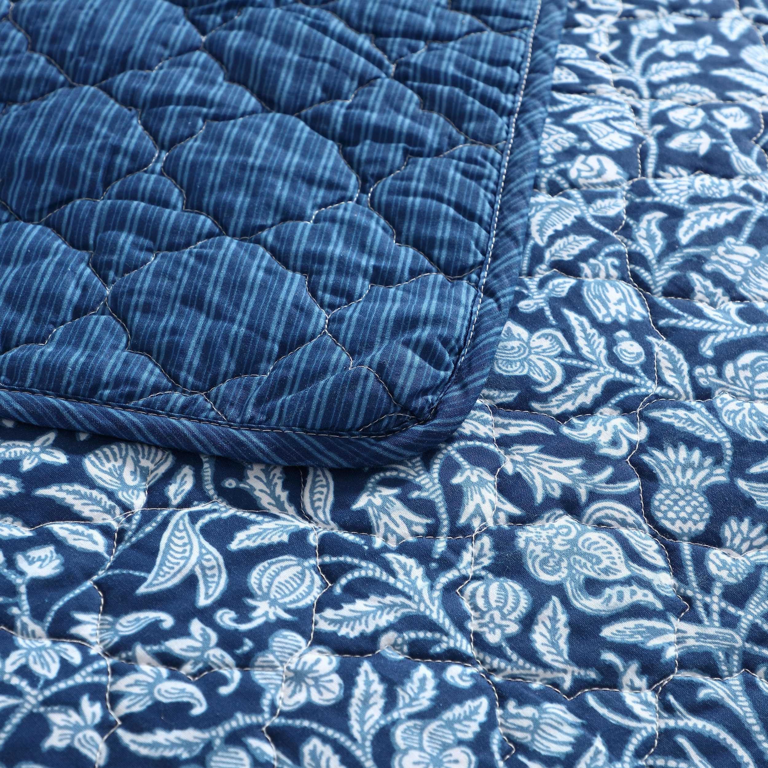 Laura Ashley - Quilt Set, Super Soft Fabric Bedding with Matching Sham, Toile-Inspired Print, Floral Home Essentials (Elaina Blue, Twin) - Image 4