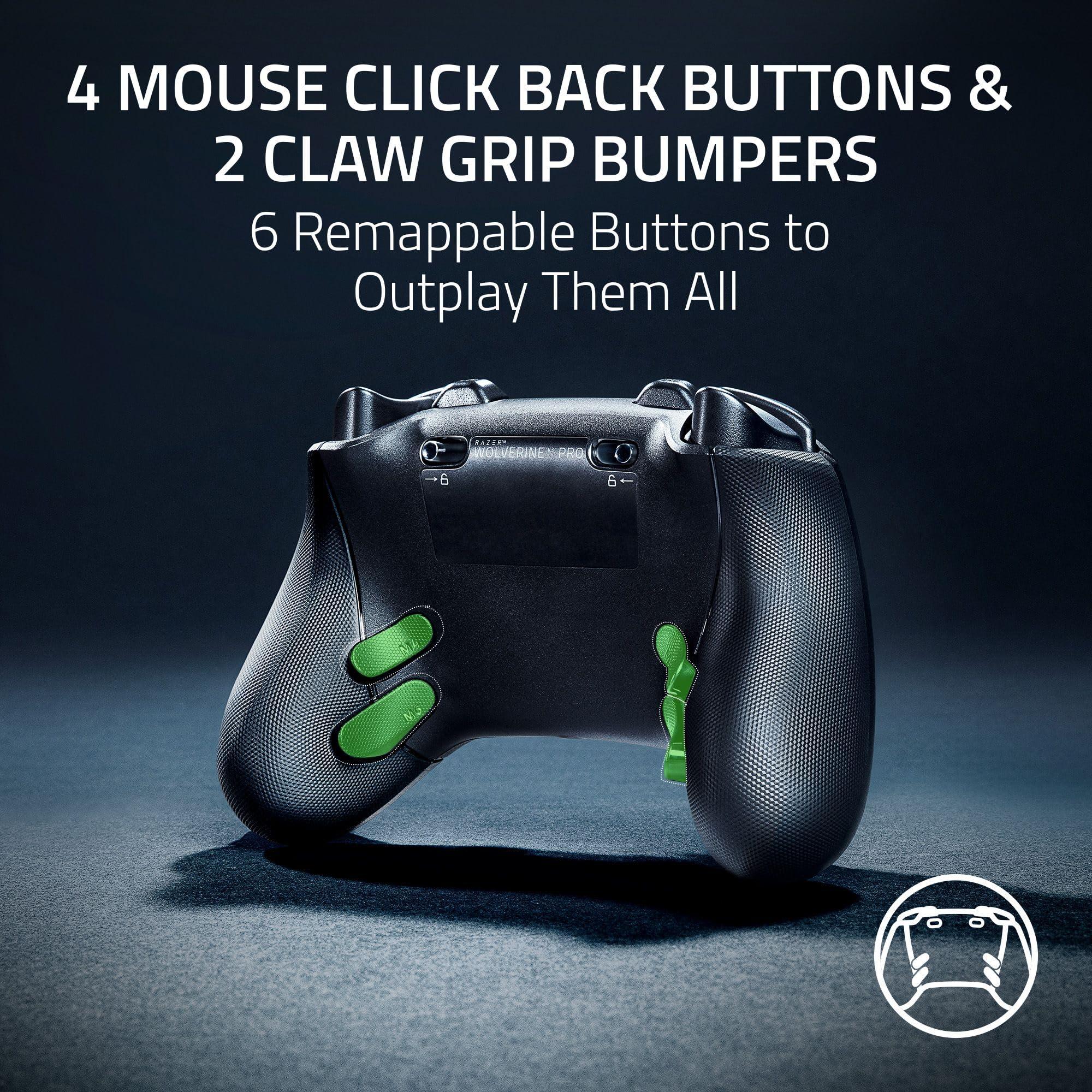 Razer Wolverine V3 Pro Wireless Gaming Controller: Licensed for Xbox Series X|S, Xbox One, Windows PC - 6 Remappable Buttons - Fast Triggers - Customizable Thumbsticks - Wired Tournament Mode - Black - Image 6