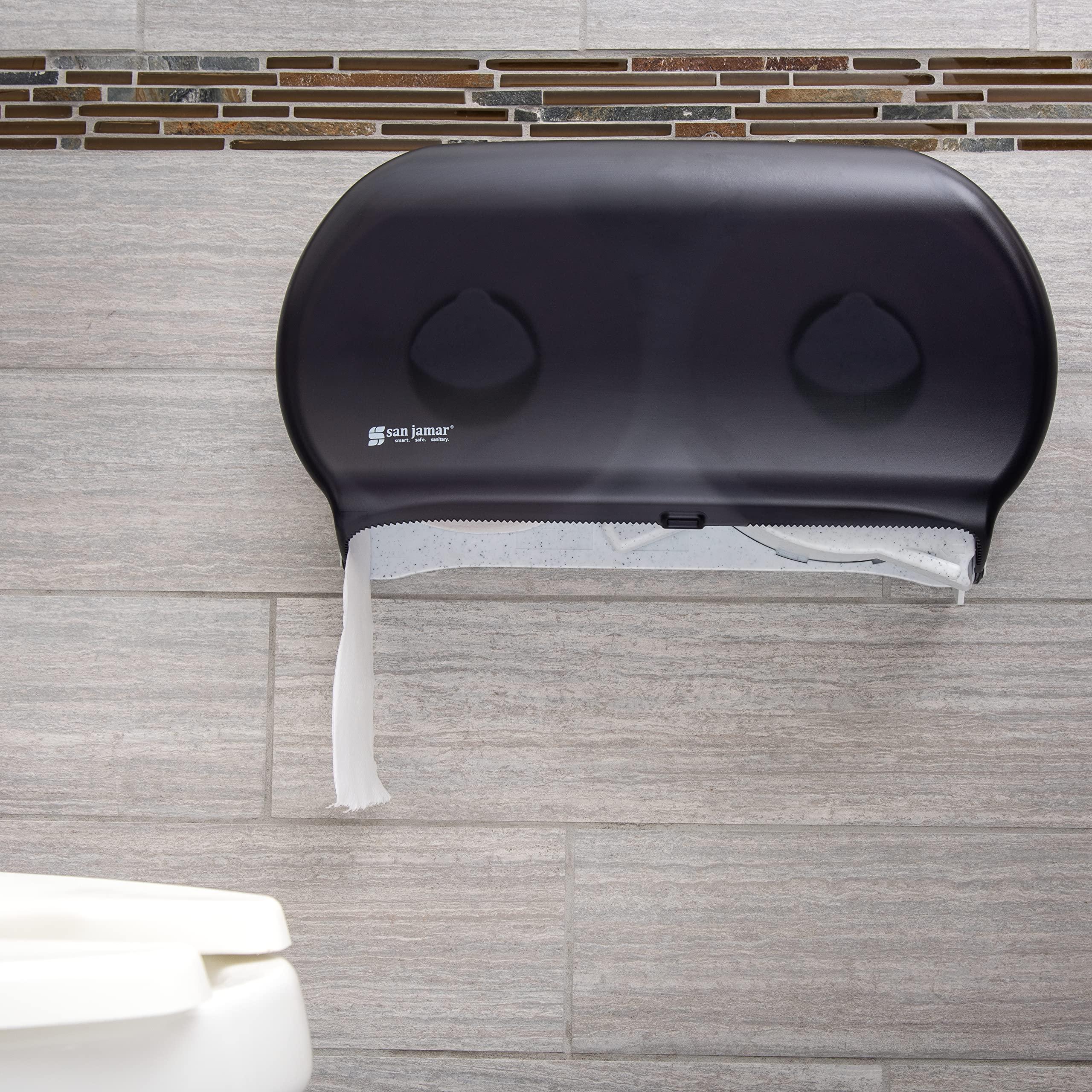 San Jamar - SJMR4000TBK R4000TBK Twin 9" Jumbo Tissue Dispenser, Black Pearl, 12" x 19" x 5.3" - Image 2